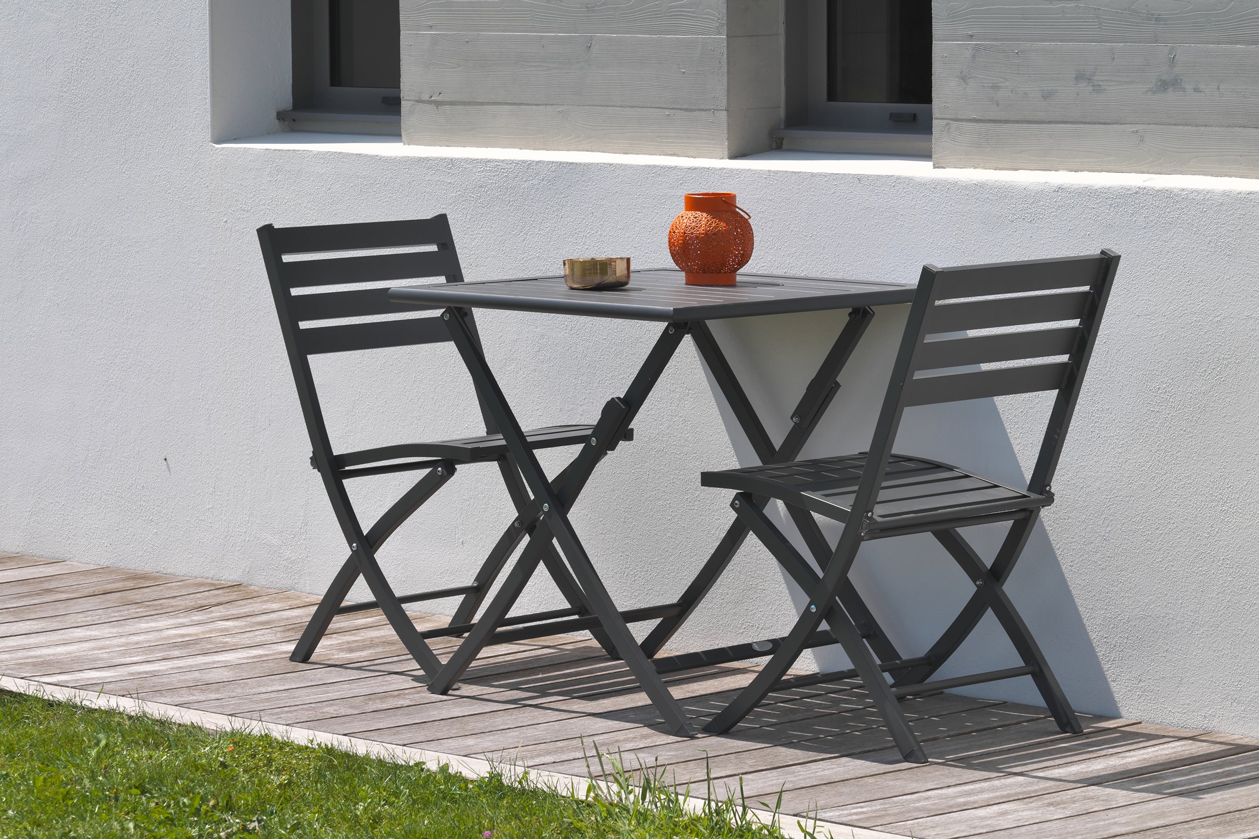 Lot de 2 chaises de jardin pliantes MARIUS-CP-GRISANT