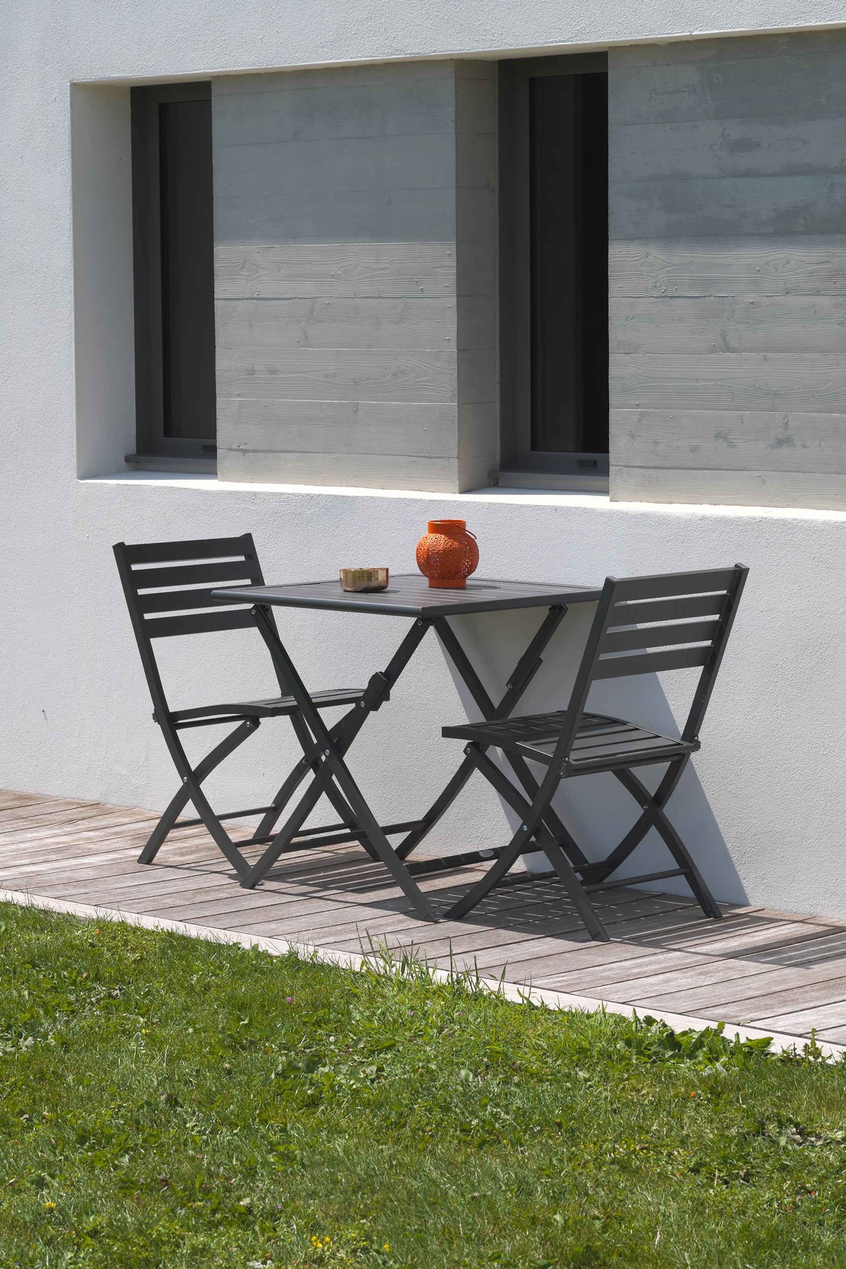 Lot de 2 chaises de jardin pliantes MARIUS-CP-GRISANT