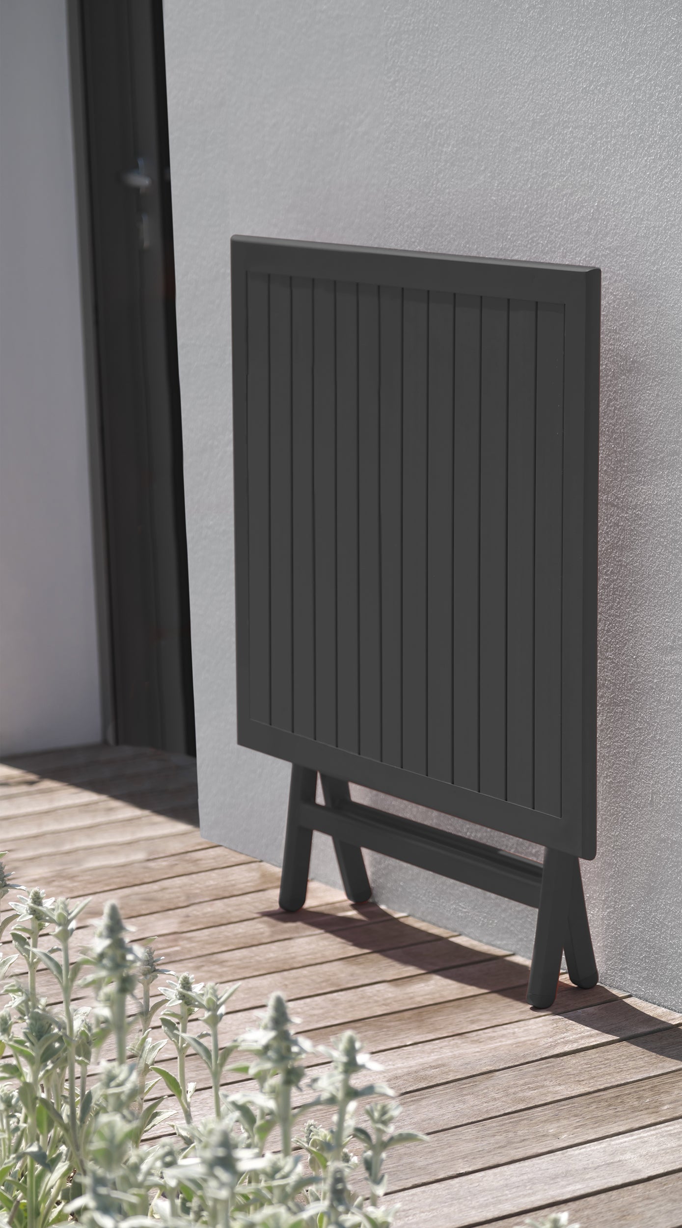 Guéridon de jardin pliant MARIUS (70x70 cm) en aluminium - GRIS ANTHRACITE