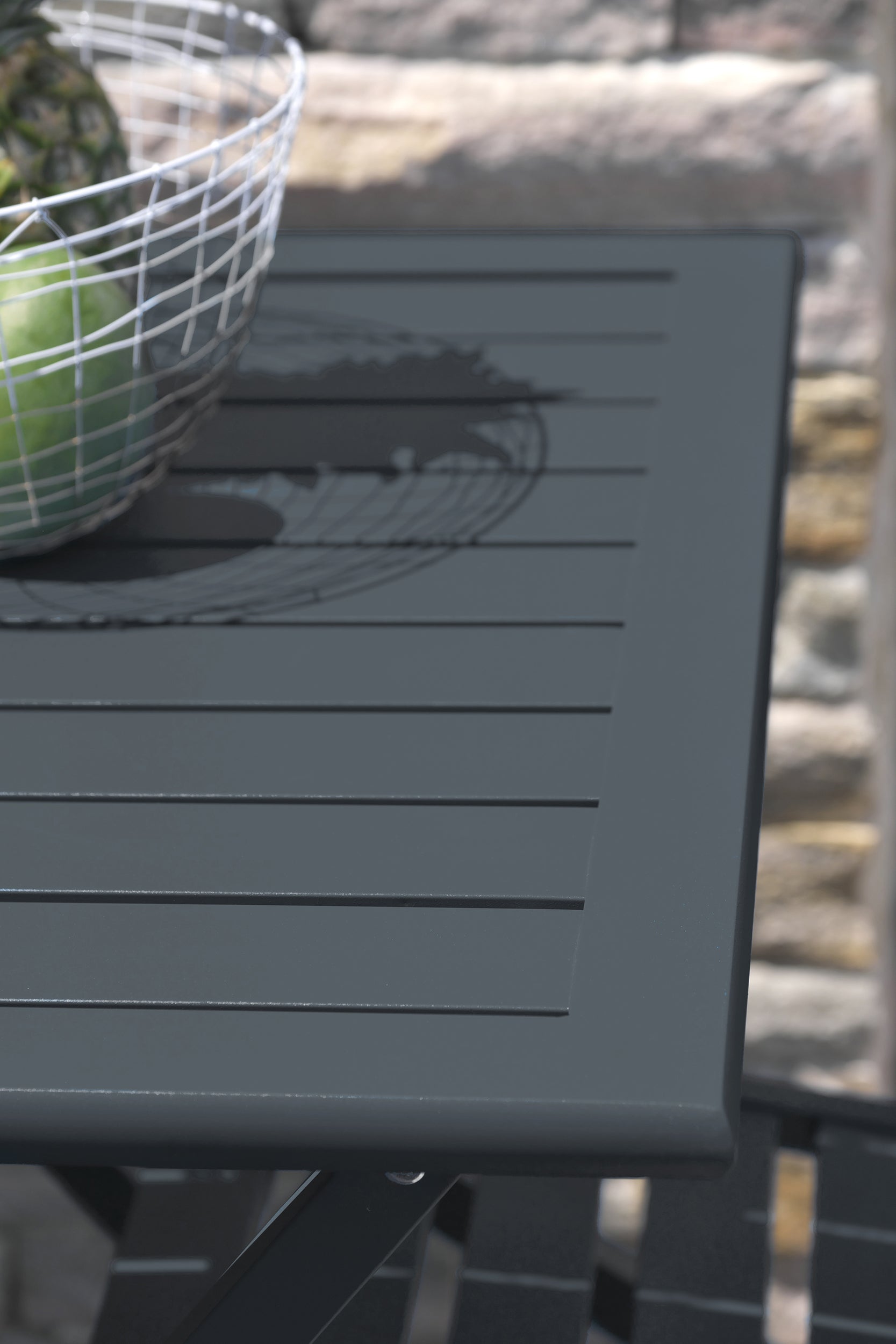 Guéridon de jardin pliant MARIUS (70x70 cm) en aluminium - GRIS ANTHRACITE