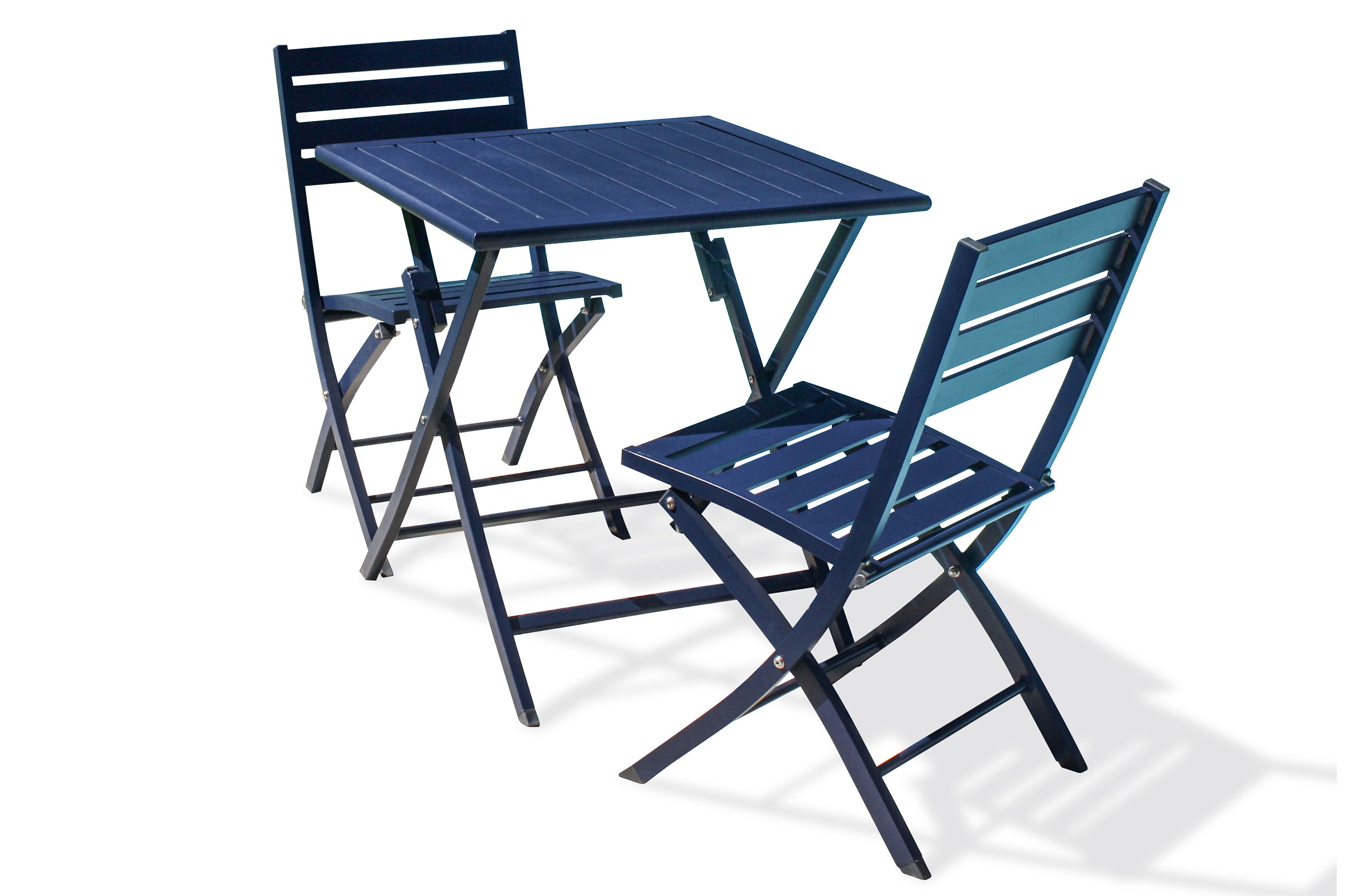 Table de jardin MARIUS-TB70-MARINE pliante et 2 chaises MARIUS-CP-MARINE pliantes