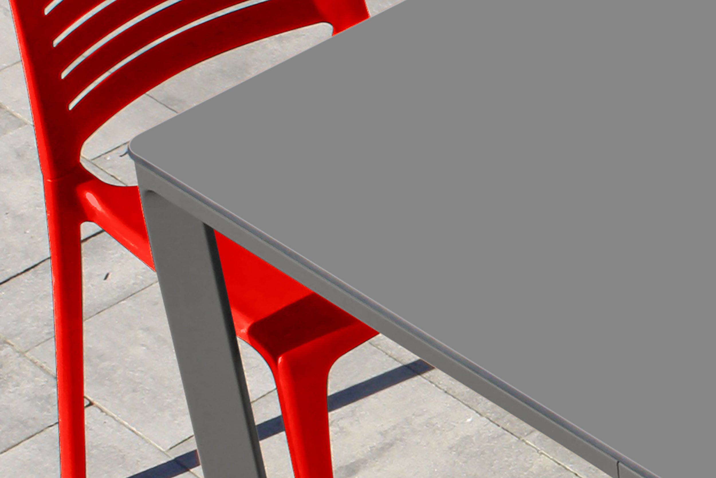 Table de jardin MEET (160x90 cm) en aluminium laqué et peinture Epoxy - GRIS ANTHRACITE