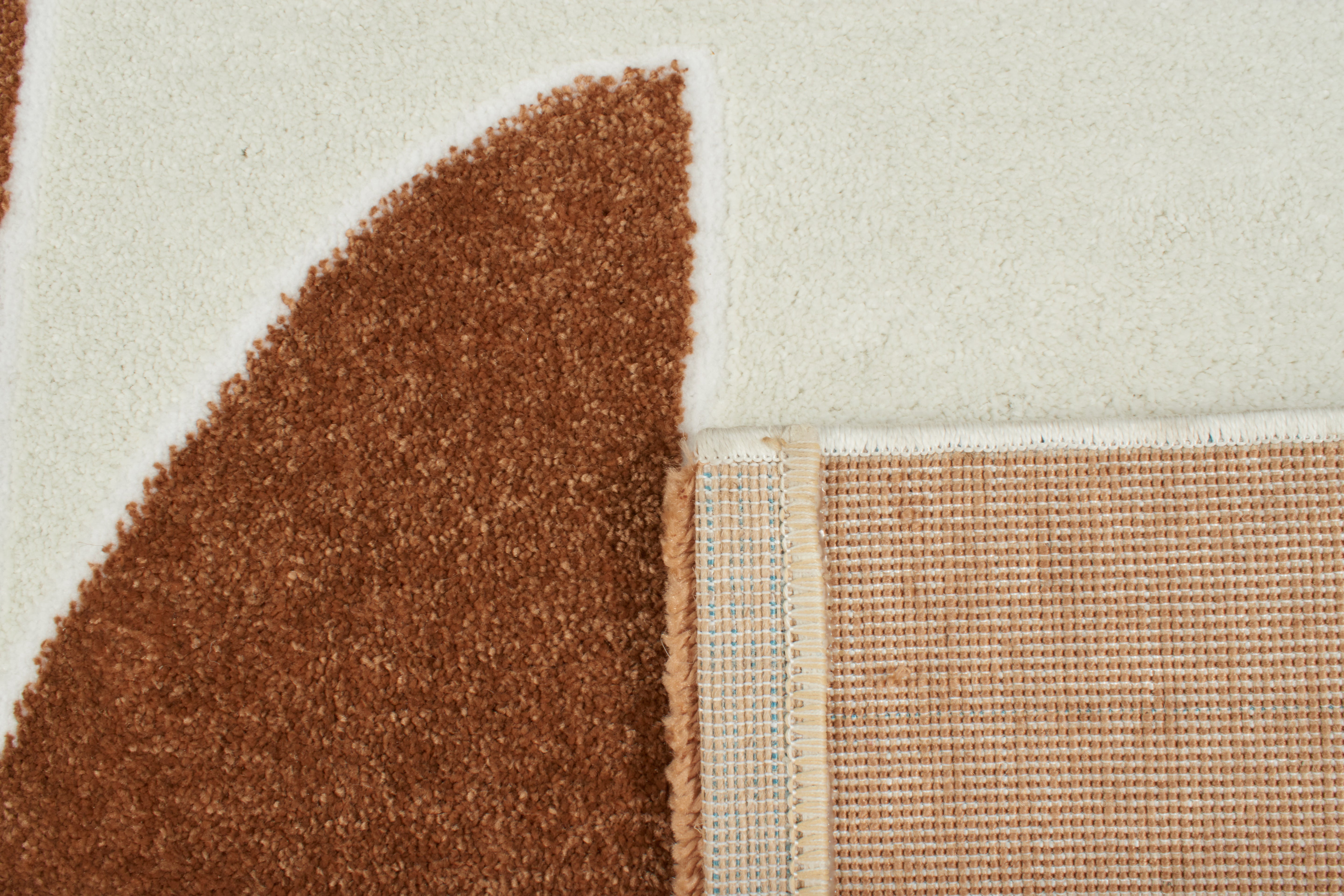 Tapis géométrique en polypropylène - Marron