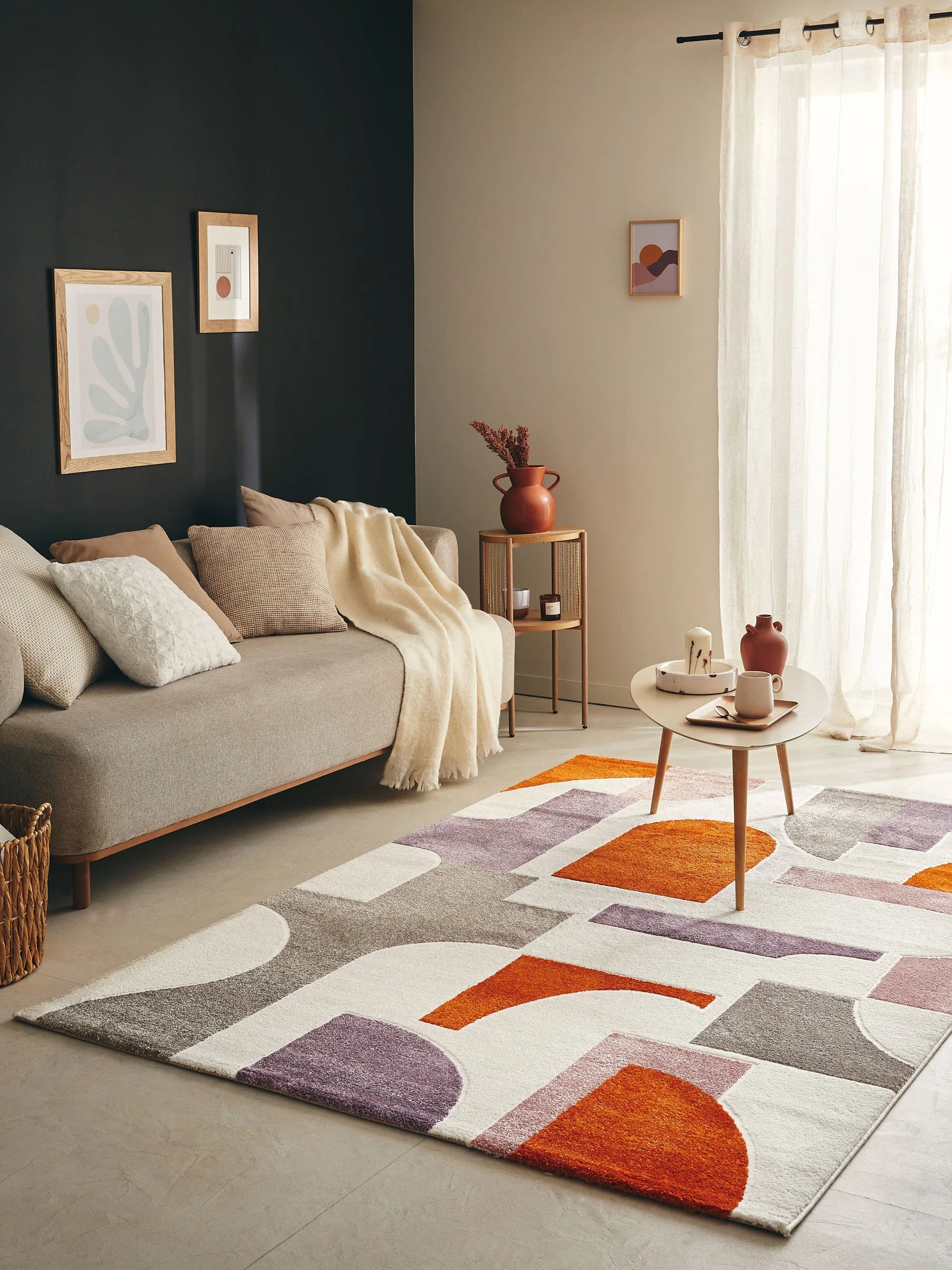 Tapis géométrique multicolore 200 X 290 cm