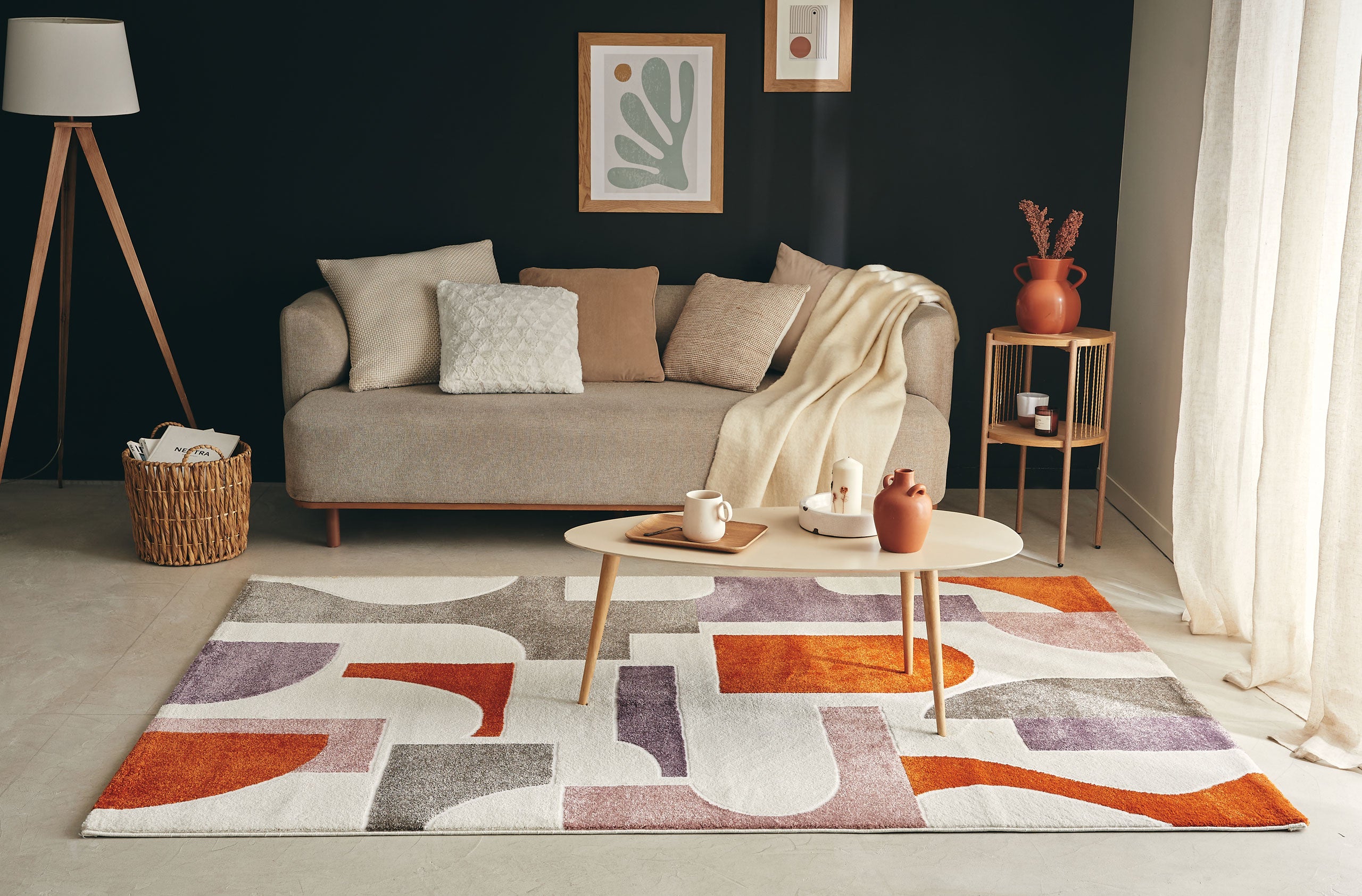 Tapis géométrique multicolore 200 X 290 cm