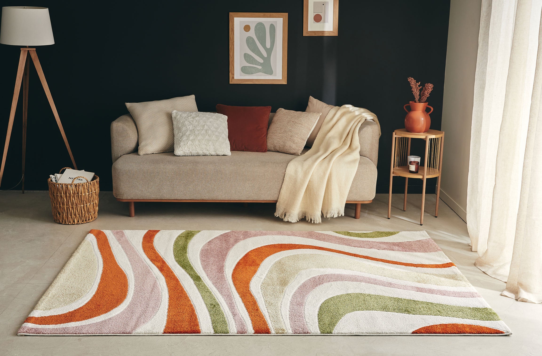 Tapis vague multicolore