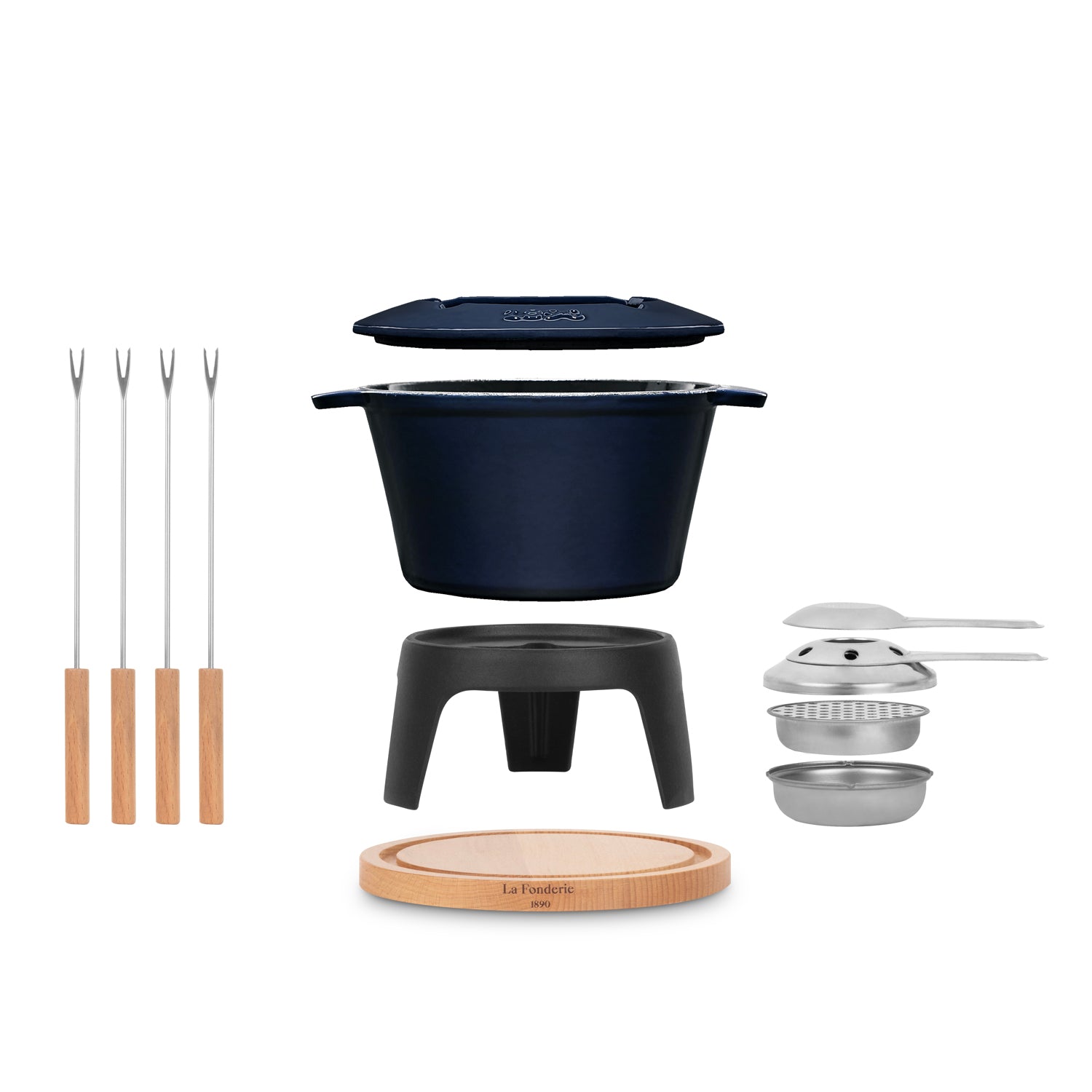 Fondue en font pour 4 personnes - Bleu