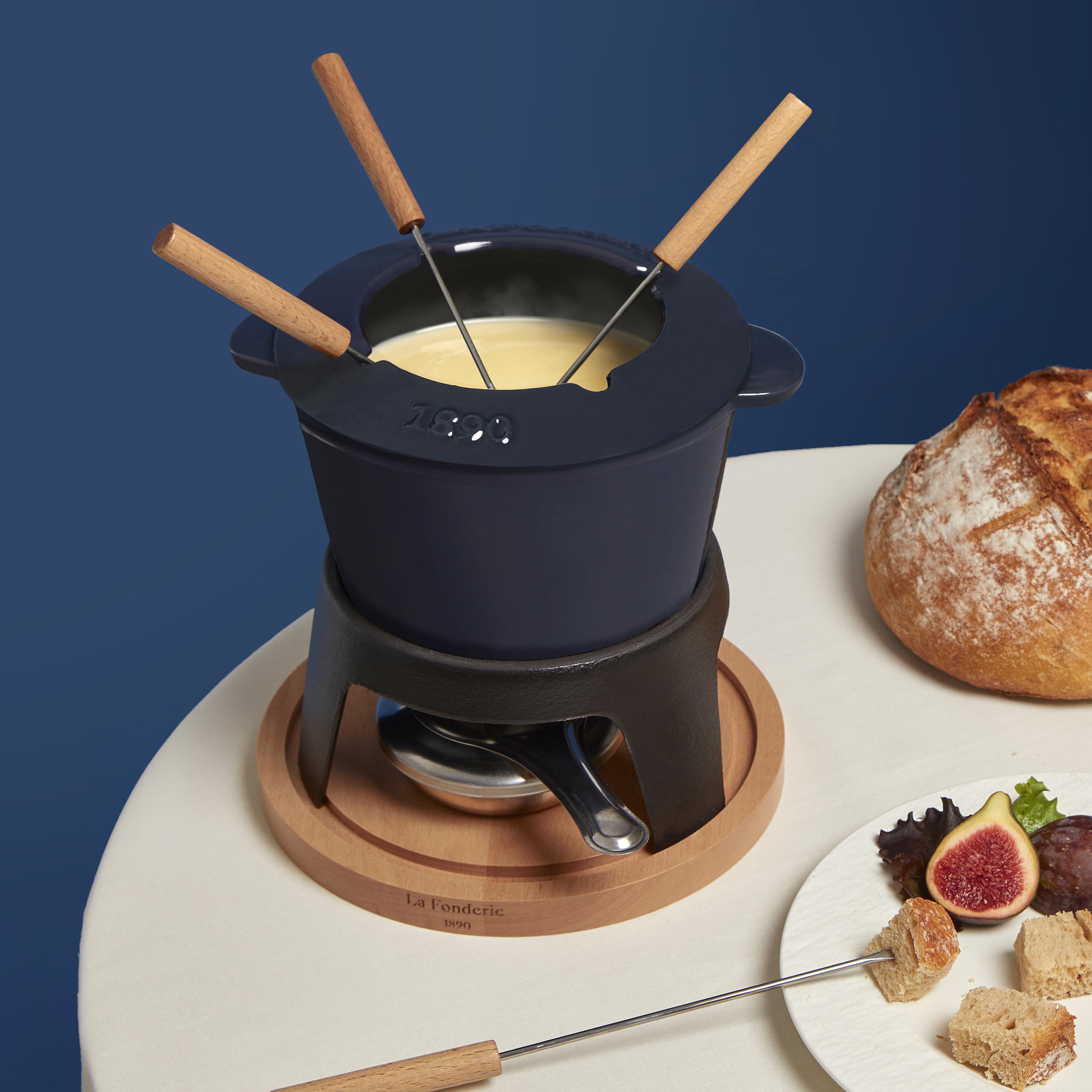 Fondue en font pour 4 personnes - Bleu