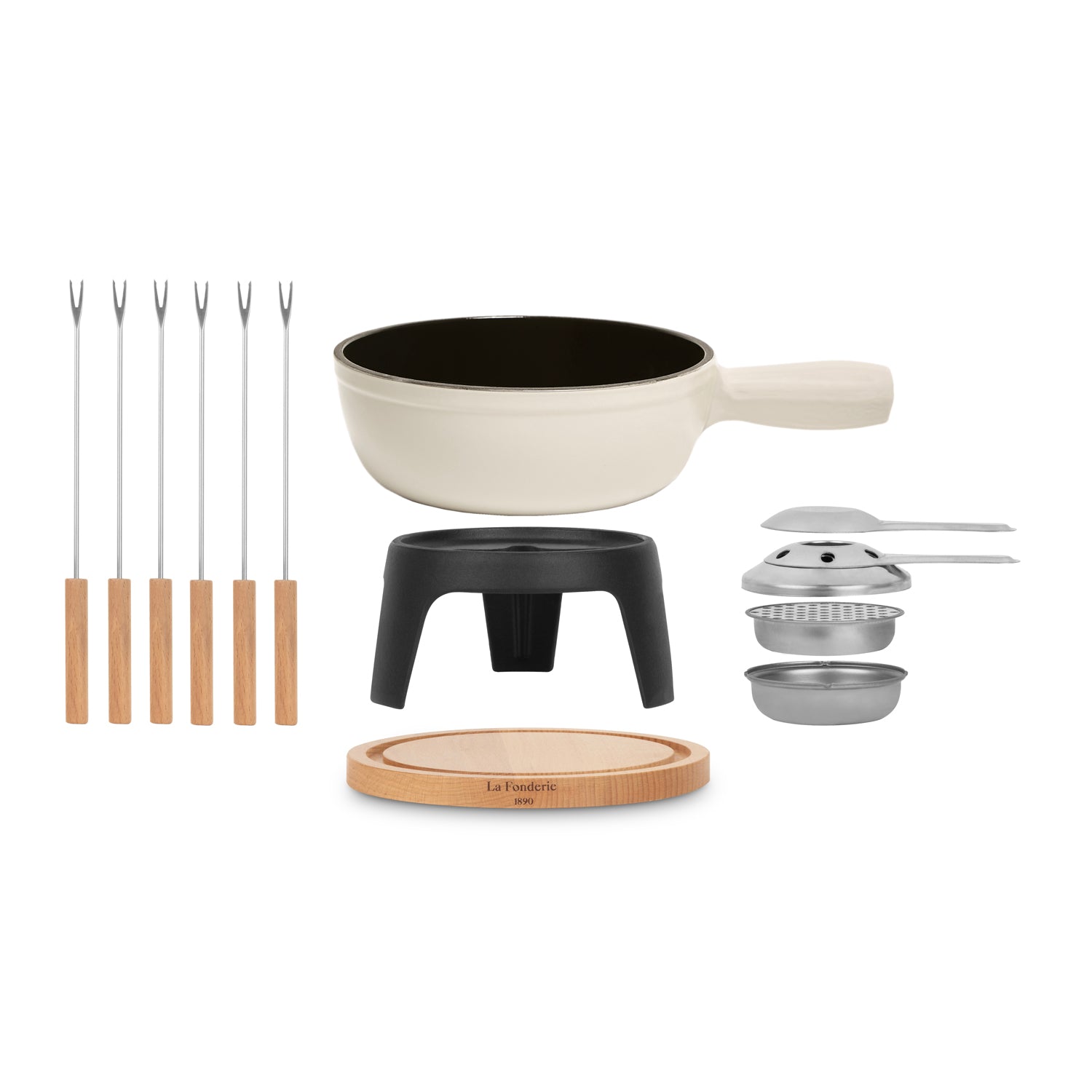 Fondue en fonte pour 6 personnes - Beige