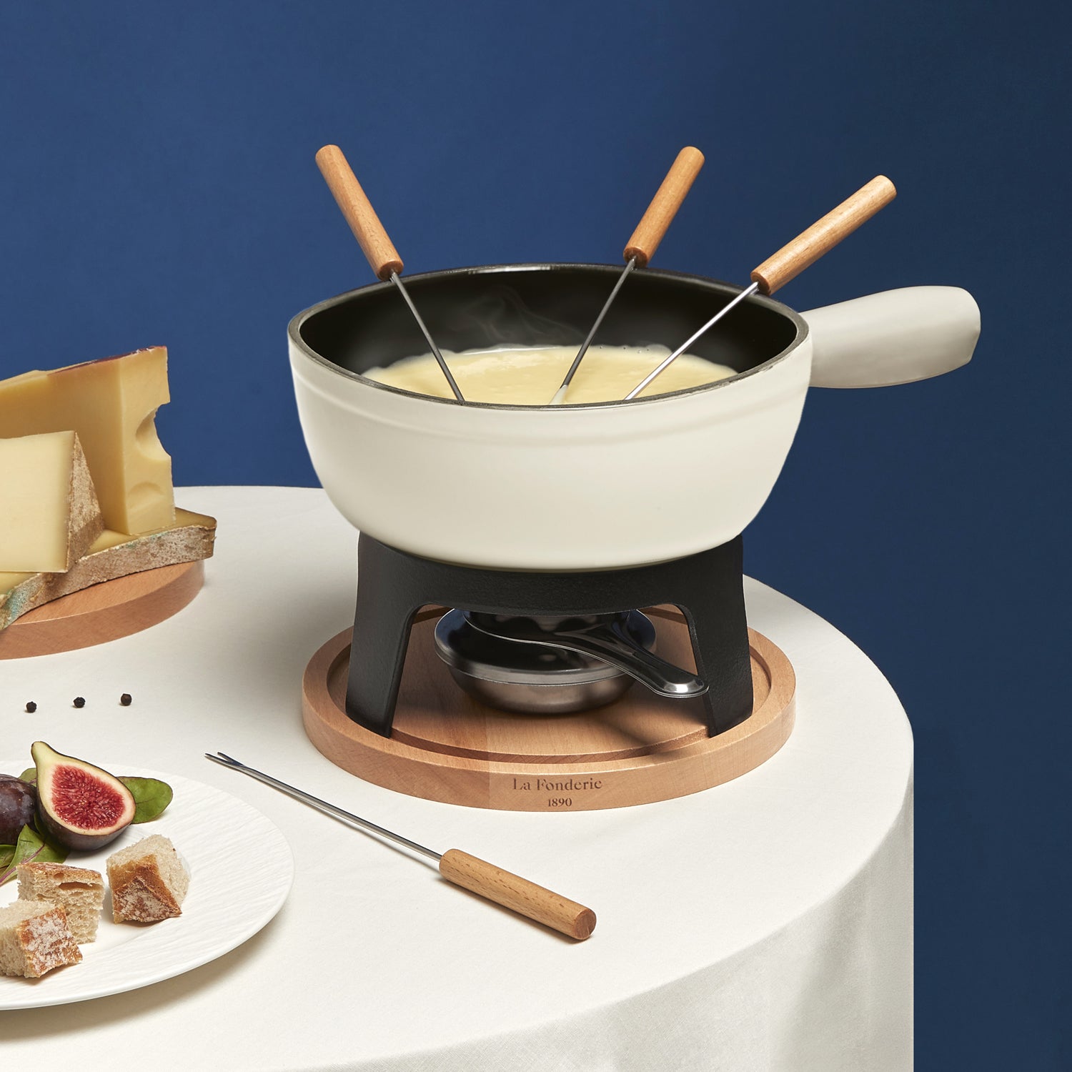 Fondue en fonte pour 6 personnes - Beige