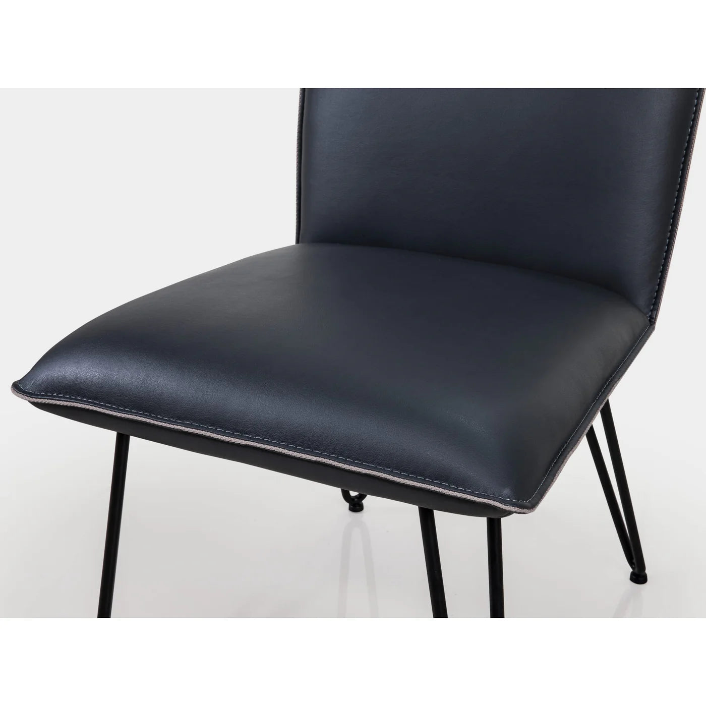 Chaise de salle à manger moderne à pieds en épingle - demi cheveux, couleur cobalt