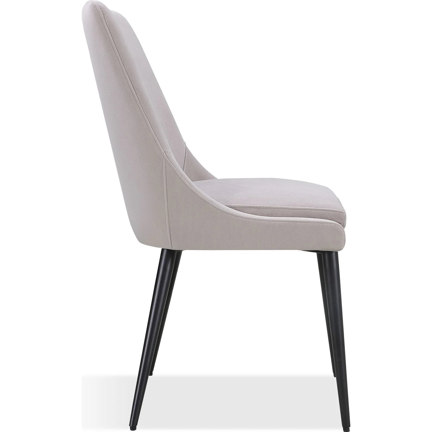 Chaise de salle à manger avec pieds en métal rembourrés, couleur gris cendré et noir - Winston