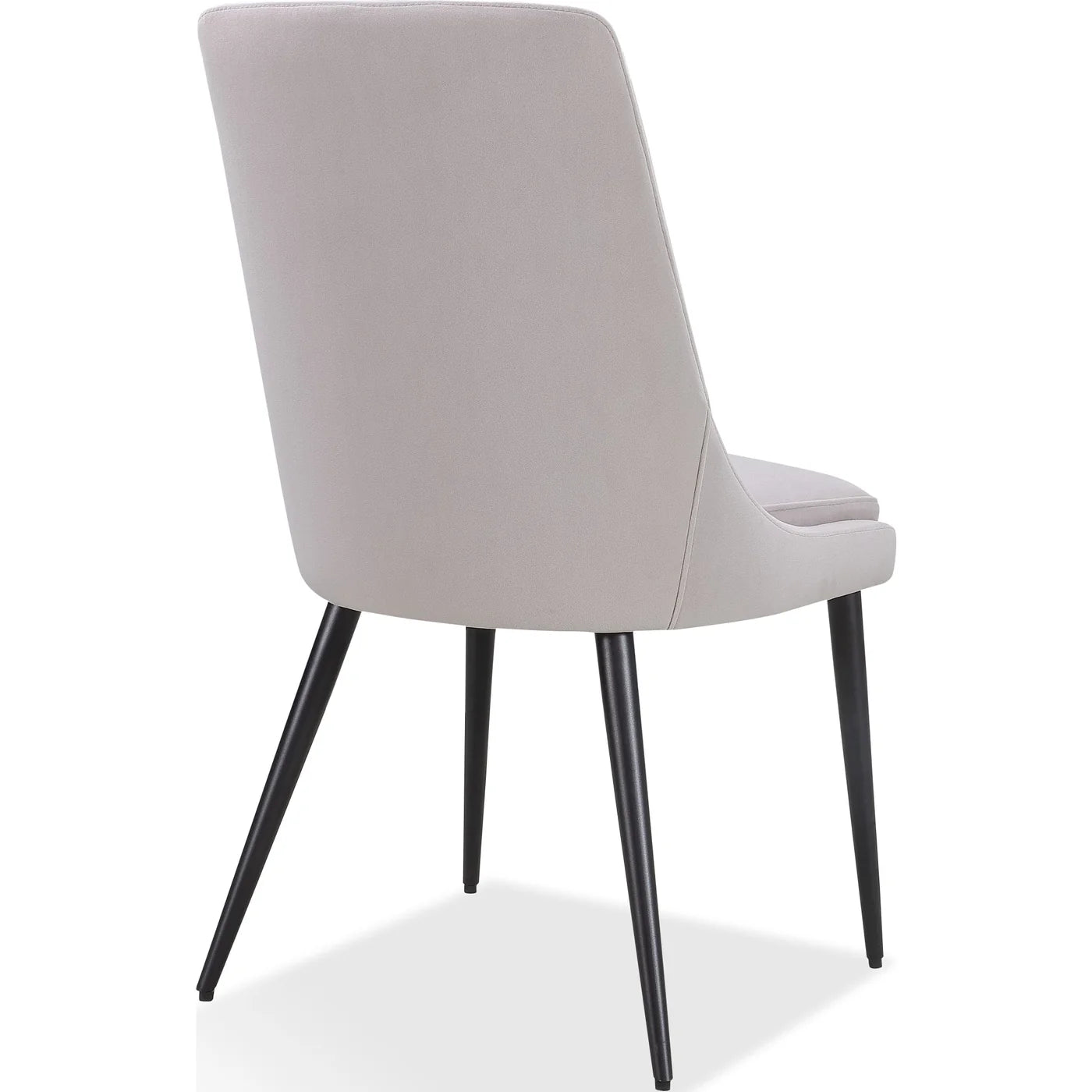 Chaise de salle à manger avec pieds en métal rembourrés, couleur gris cendré et noir - Winston