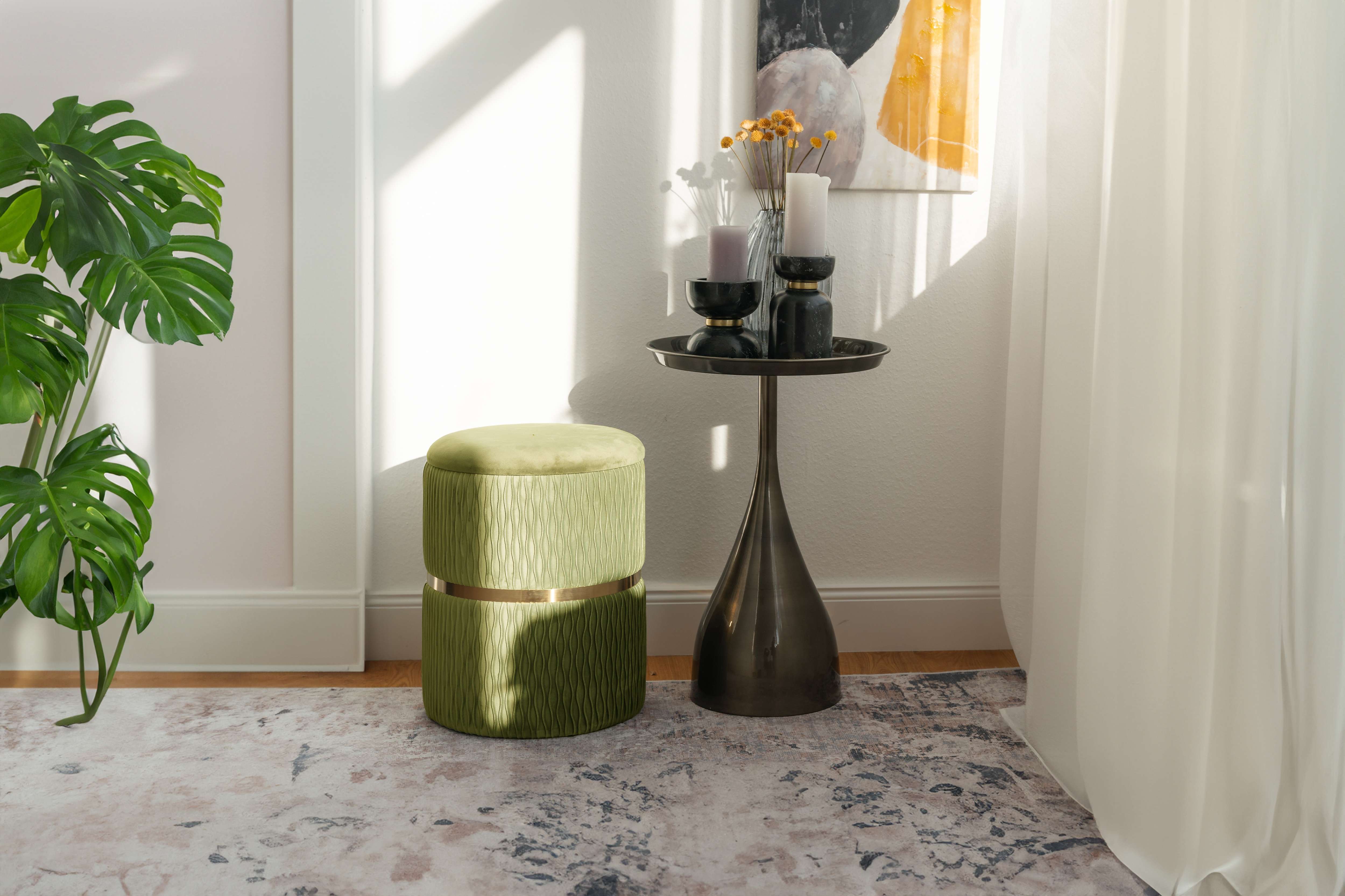 Lot de 2 tabourets vert pistache - Zora