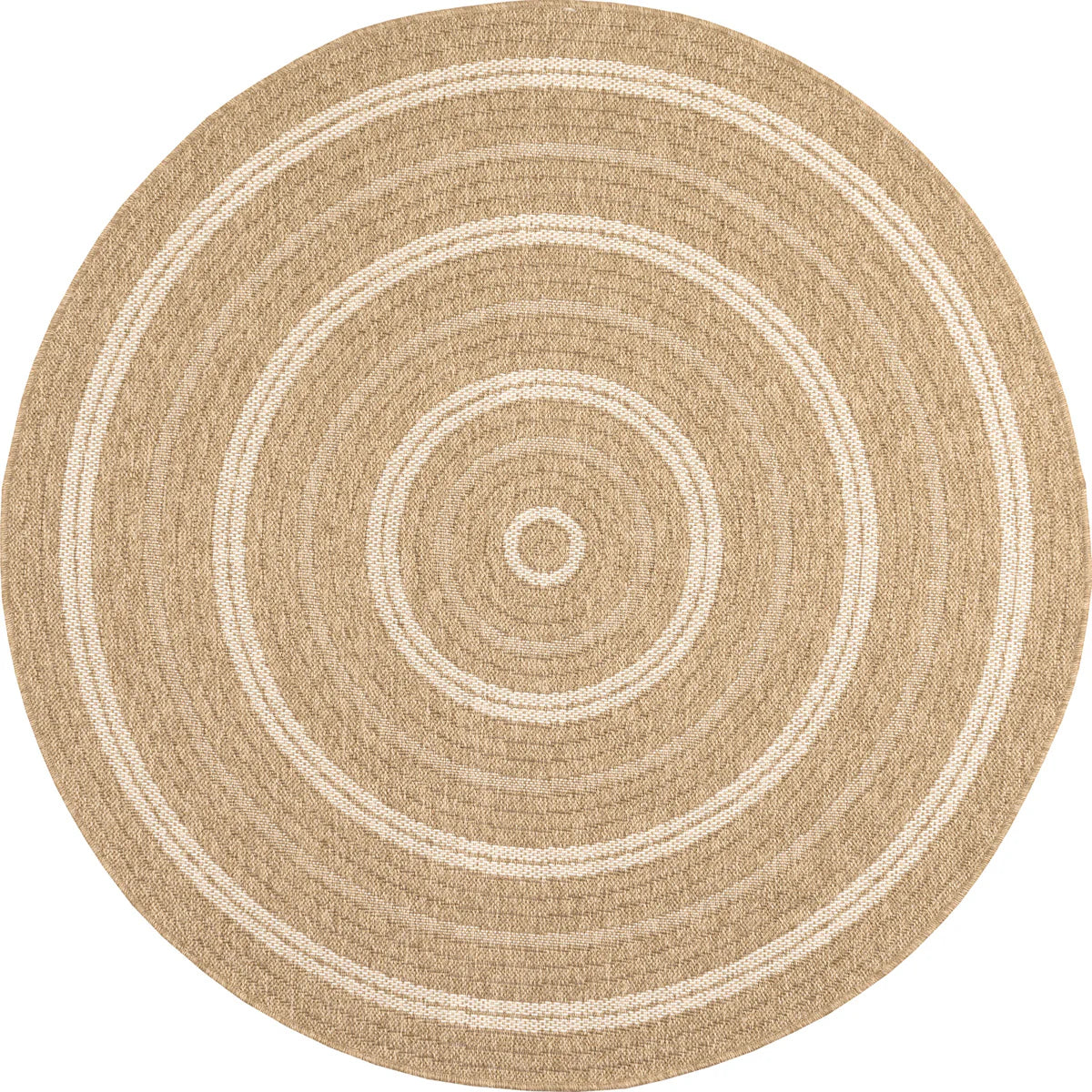 Tapis aspect jute nature motifs rectangles blanc rond - Nature