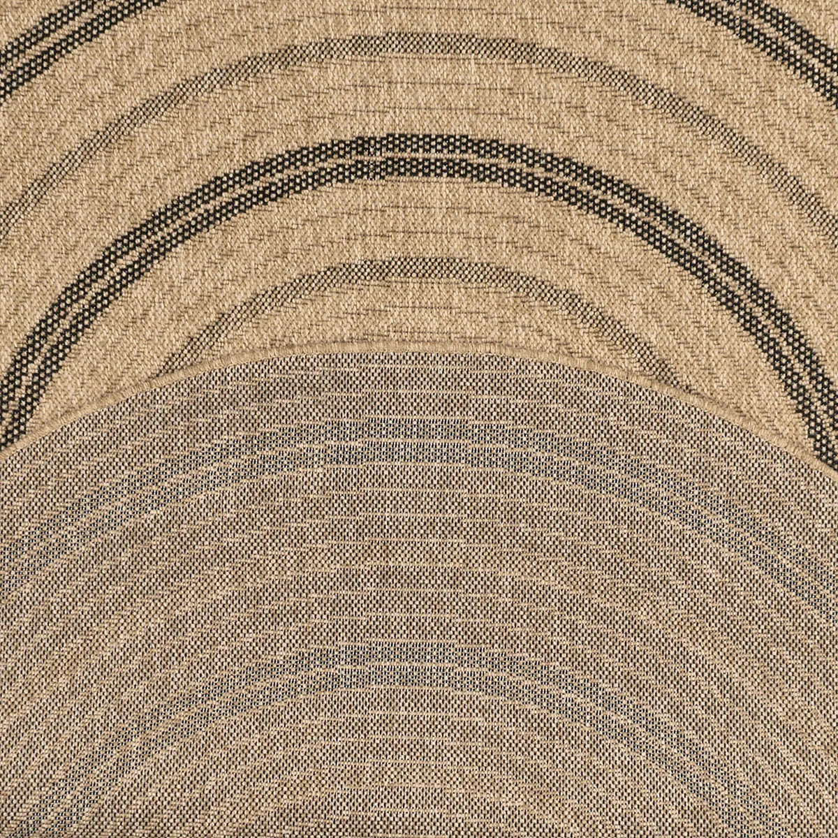 Tapis aspect jute nature motifs rectangles noirs rond - Nature