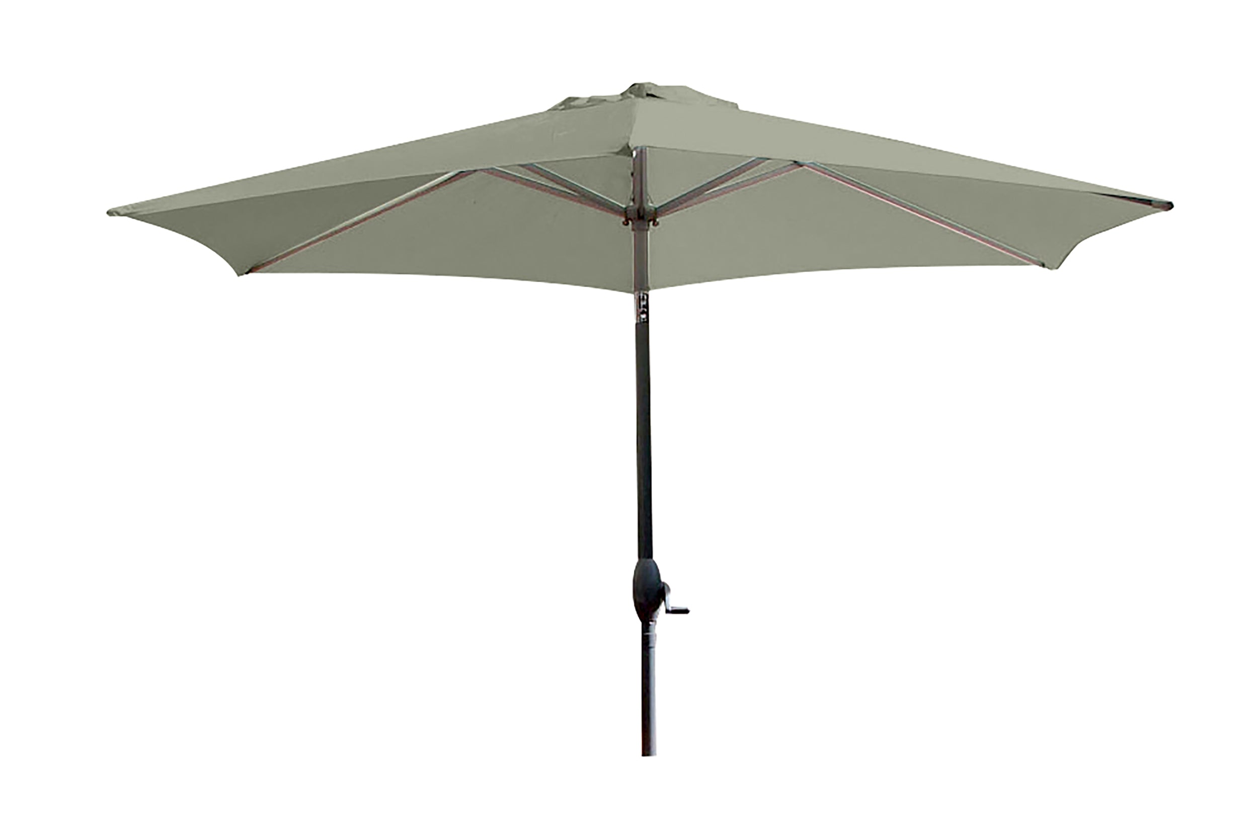 Parasol MARBELLA (diam. 2,7 m) à manivelle en aluminium gris anthracite et polyester - KAKI