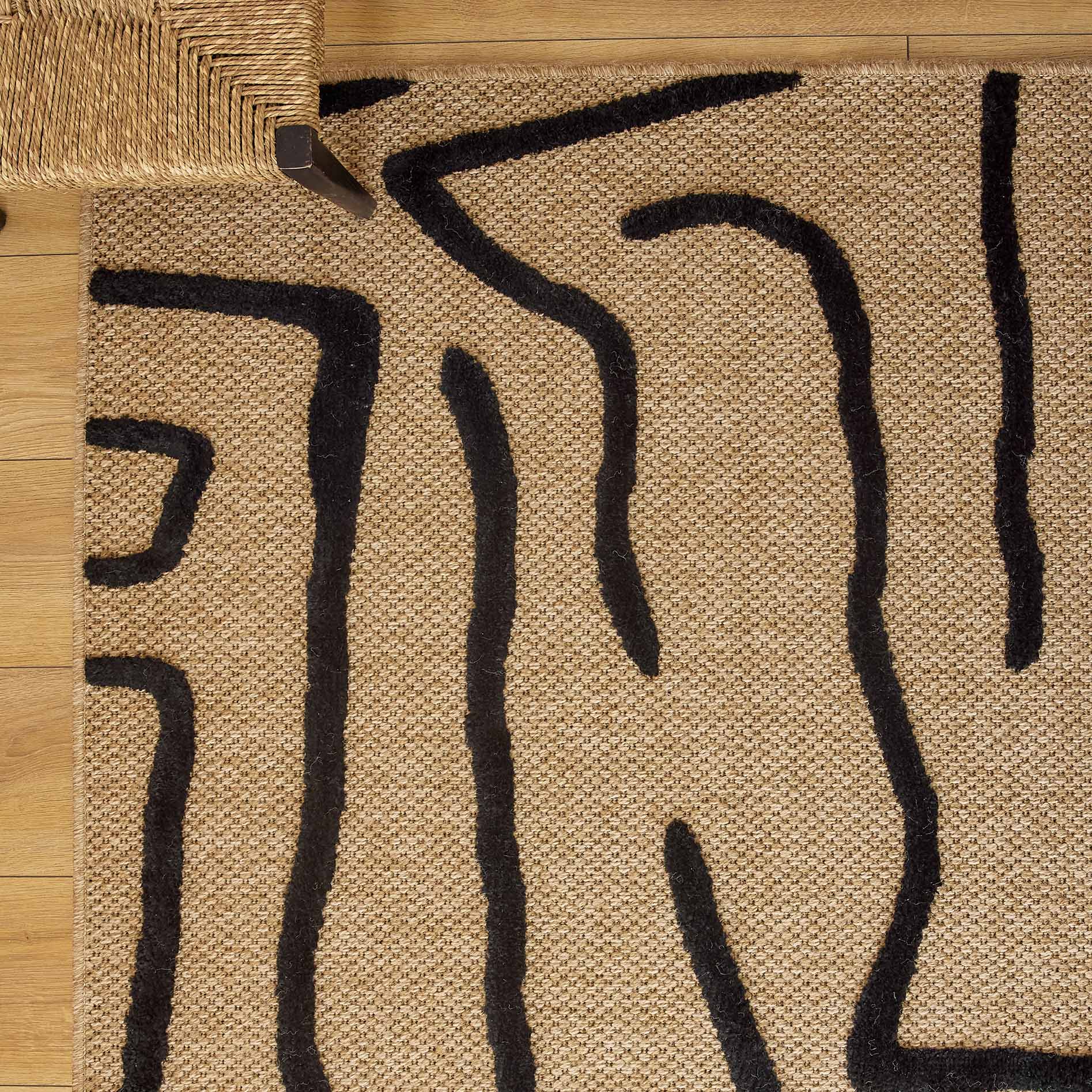 Tapis motifs abstraits noir - Palma