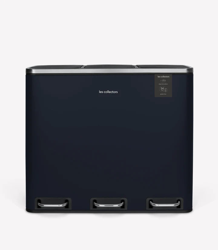 Poubelle de tri 3x18L Bleu Nuit