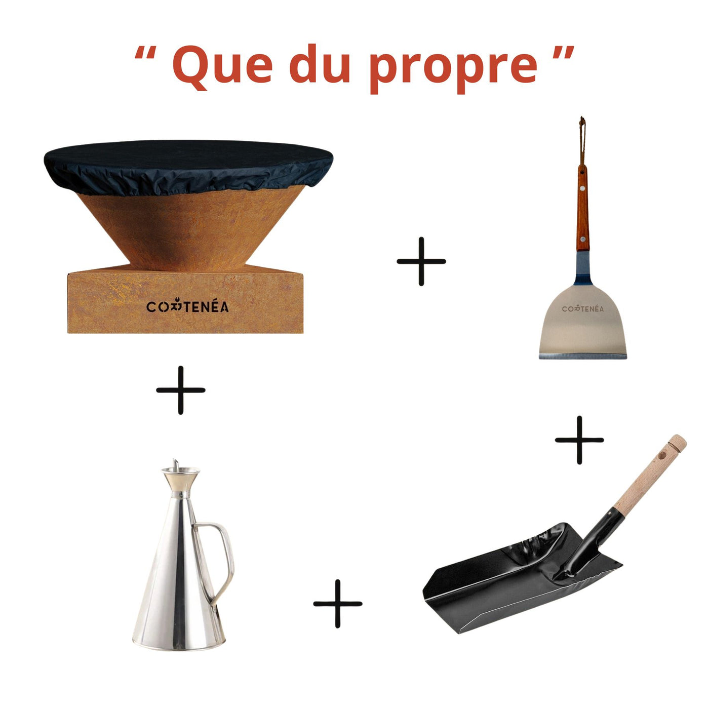 Kit entretien pour Cortenéa 100 cm (une spatule, une pelle, une housse et une burette)