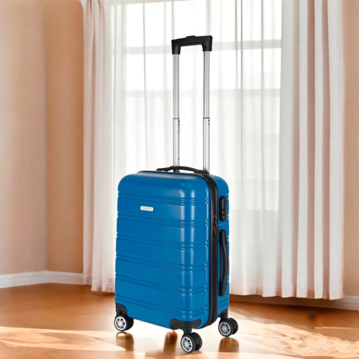 Set 3 valises 36-67-98 litres ABS avec 4 roulettes Bleu