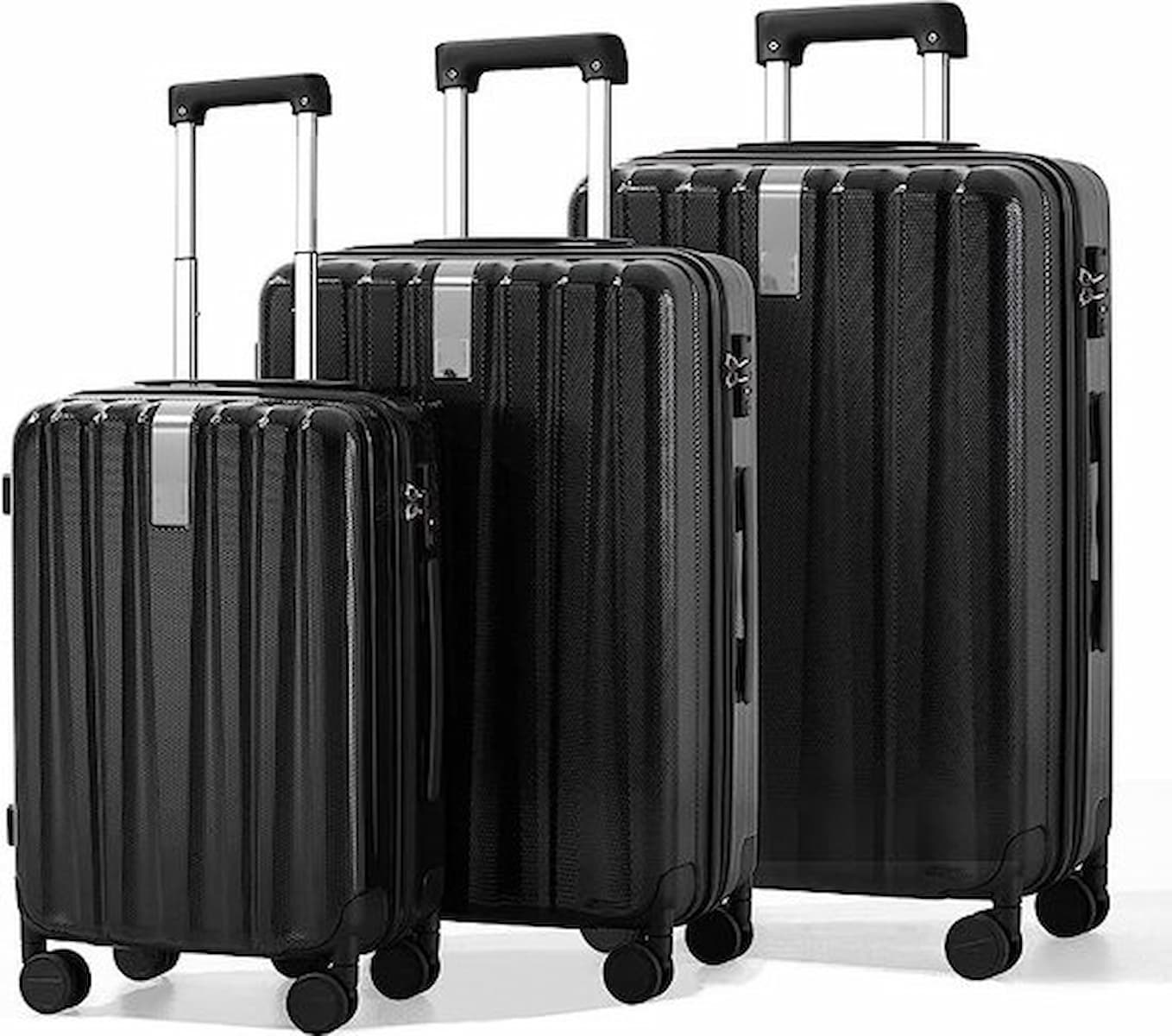 Set 3 valises 36-67-98 litres ABS avec 4 roulettes Noir