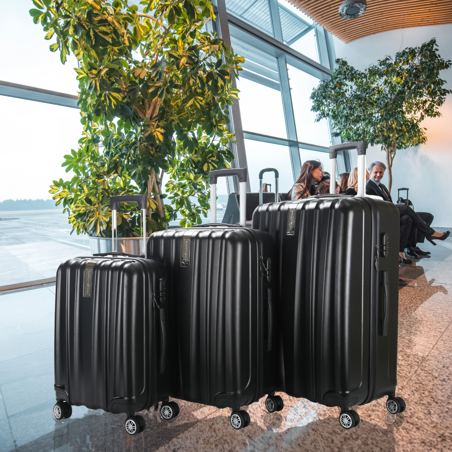 Set 3 valises 36-67-98 litres ABS avec 4 roulettes Noir