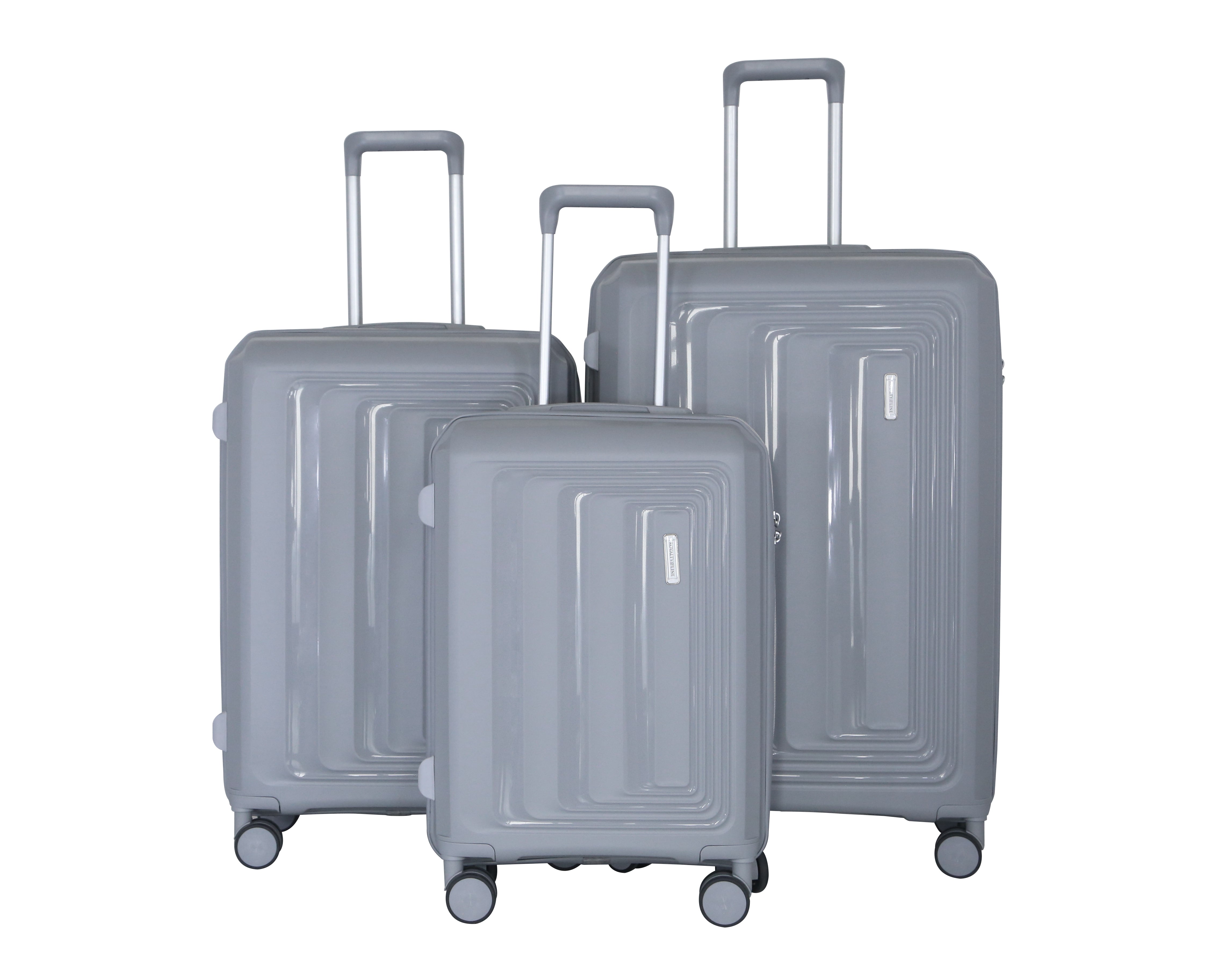 Set 3 valises 36-67-98 litres ABS avec 4 roulettes Argenté