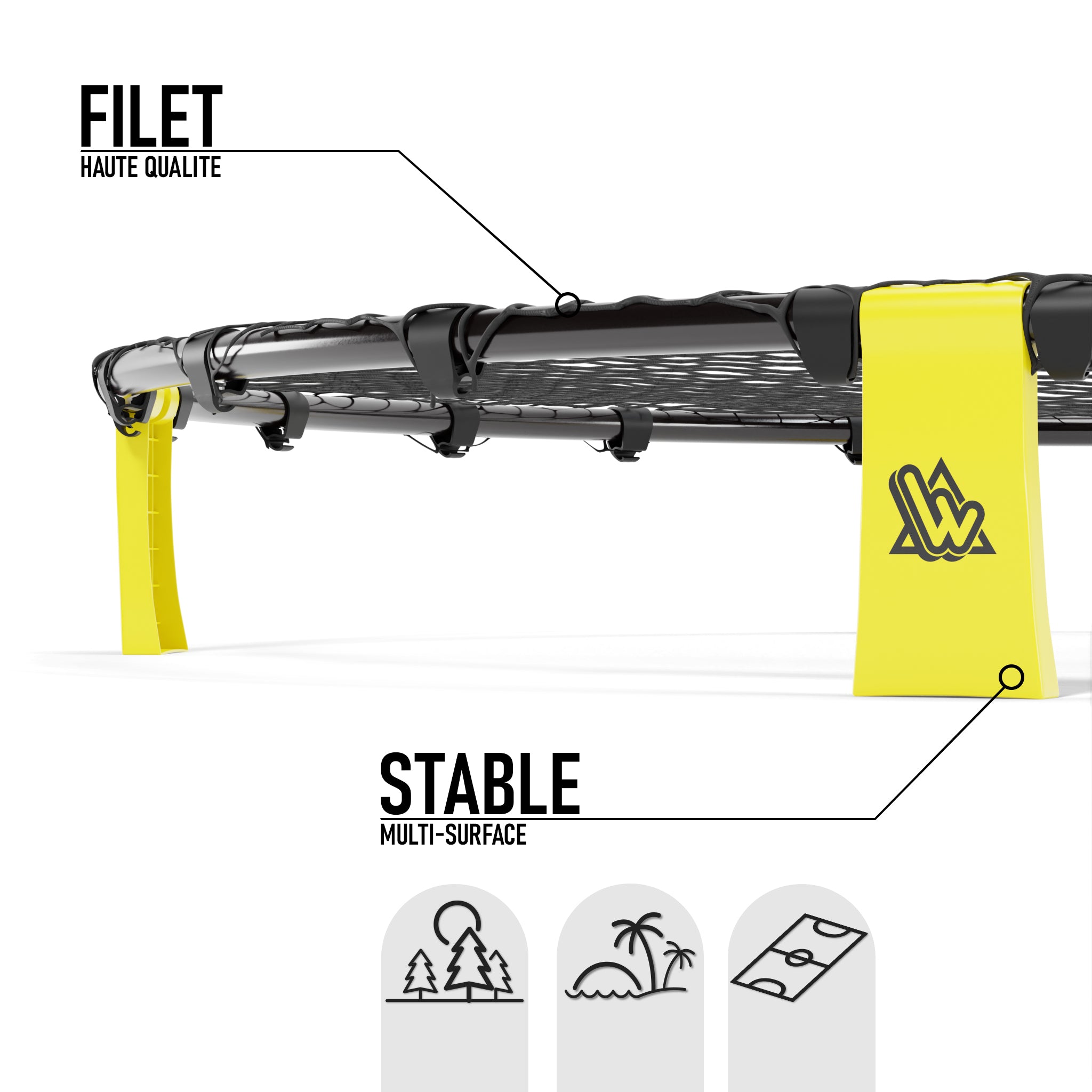 Set de Smashball jaune 90cm avec 3 ballons, une pompe et un sac de transport