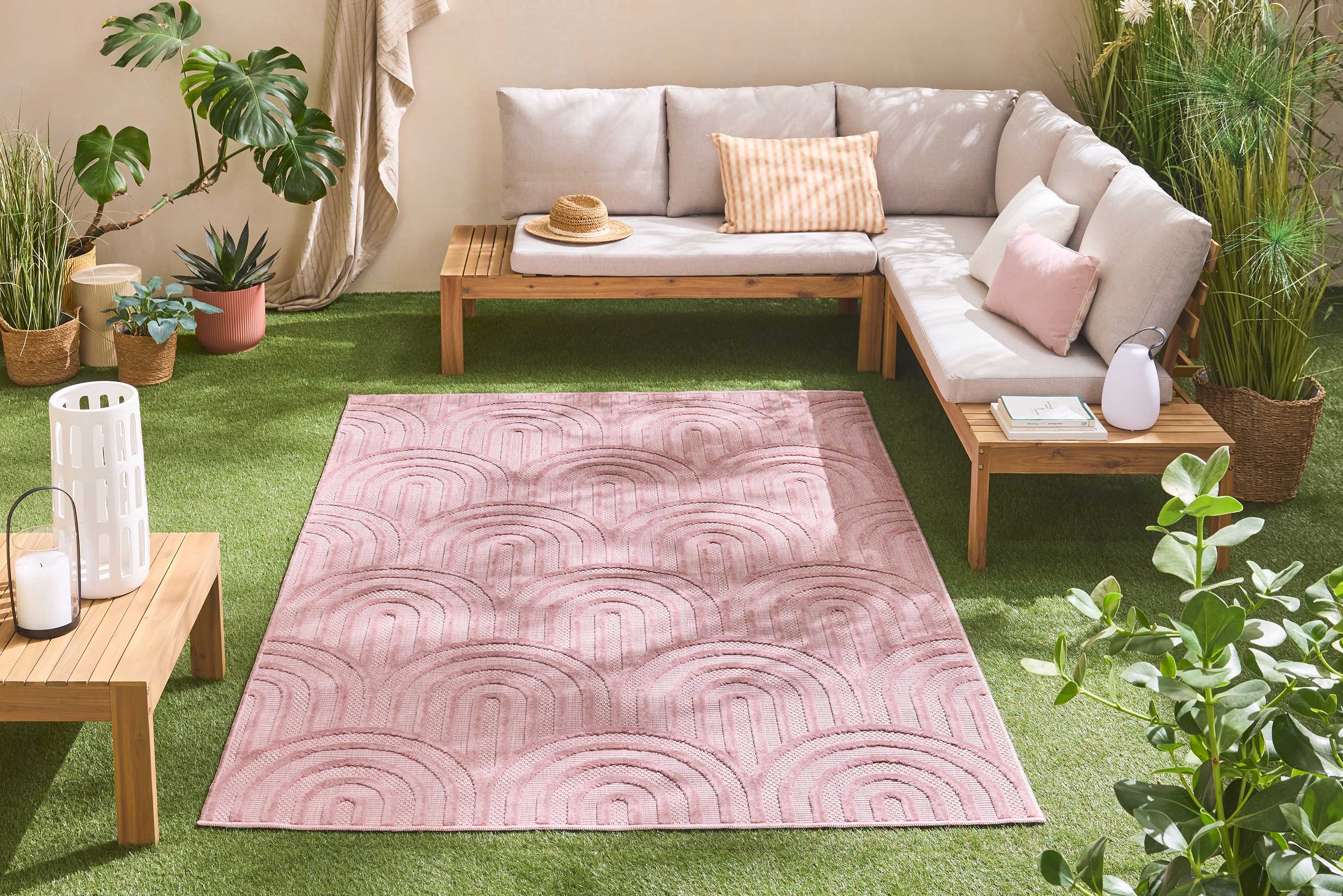 Tapis rose - Santorini