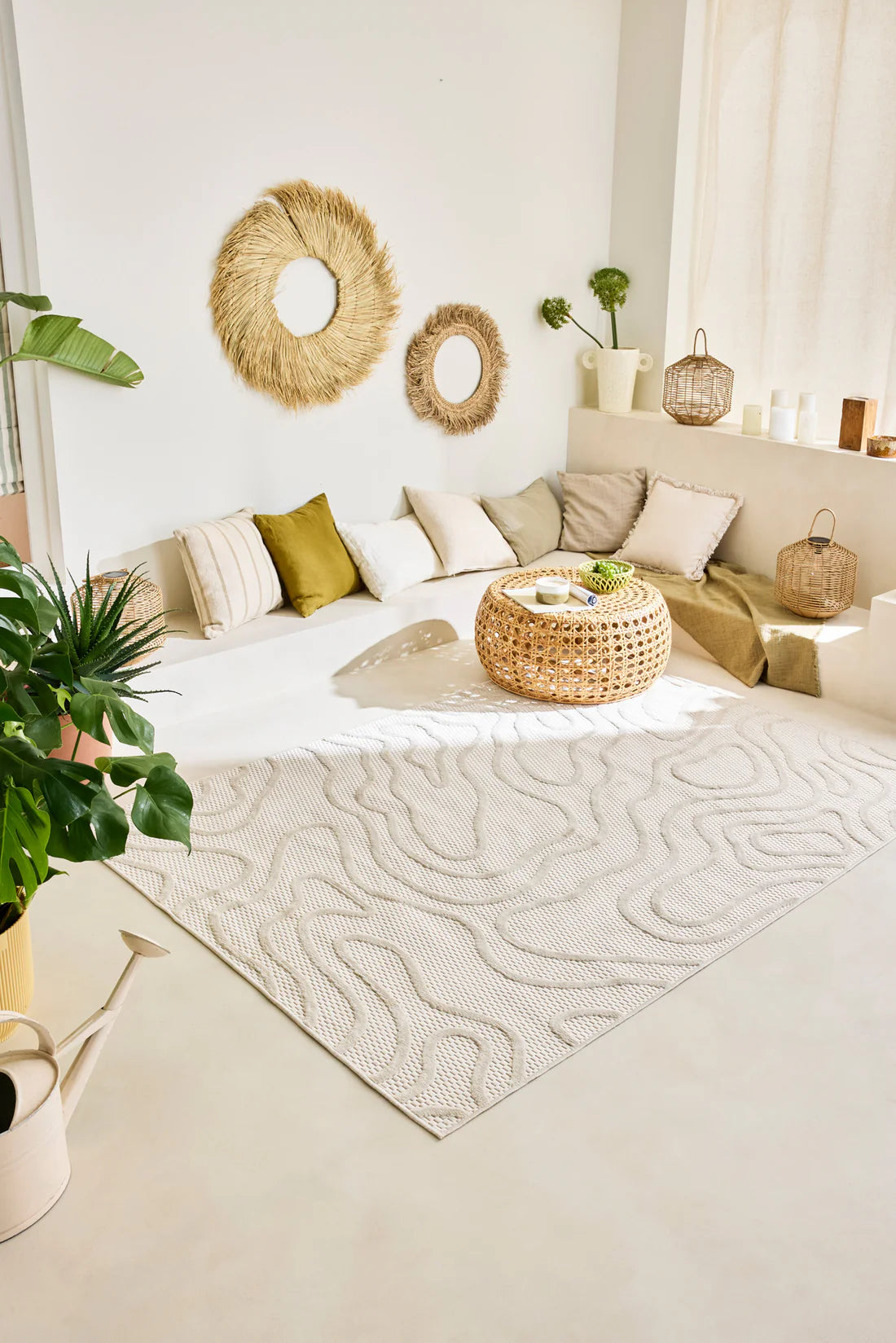 Tapis intérieur/extérieur blanc - Santorini