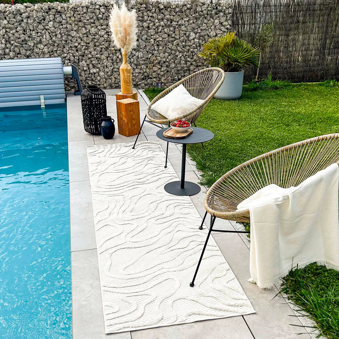 Tapis intérieur/extérieur blanc - Santorini