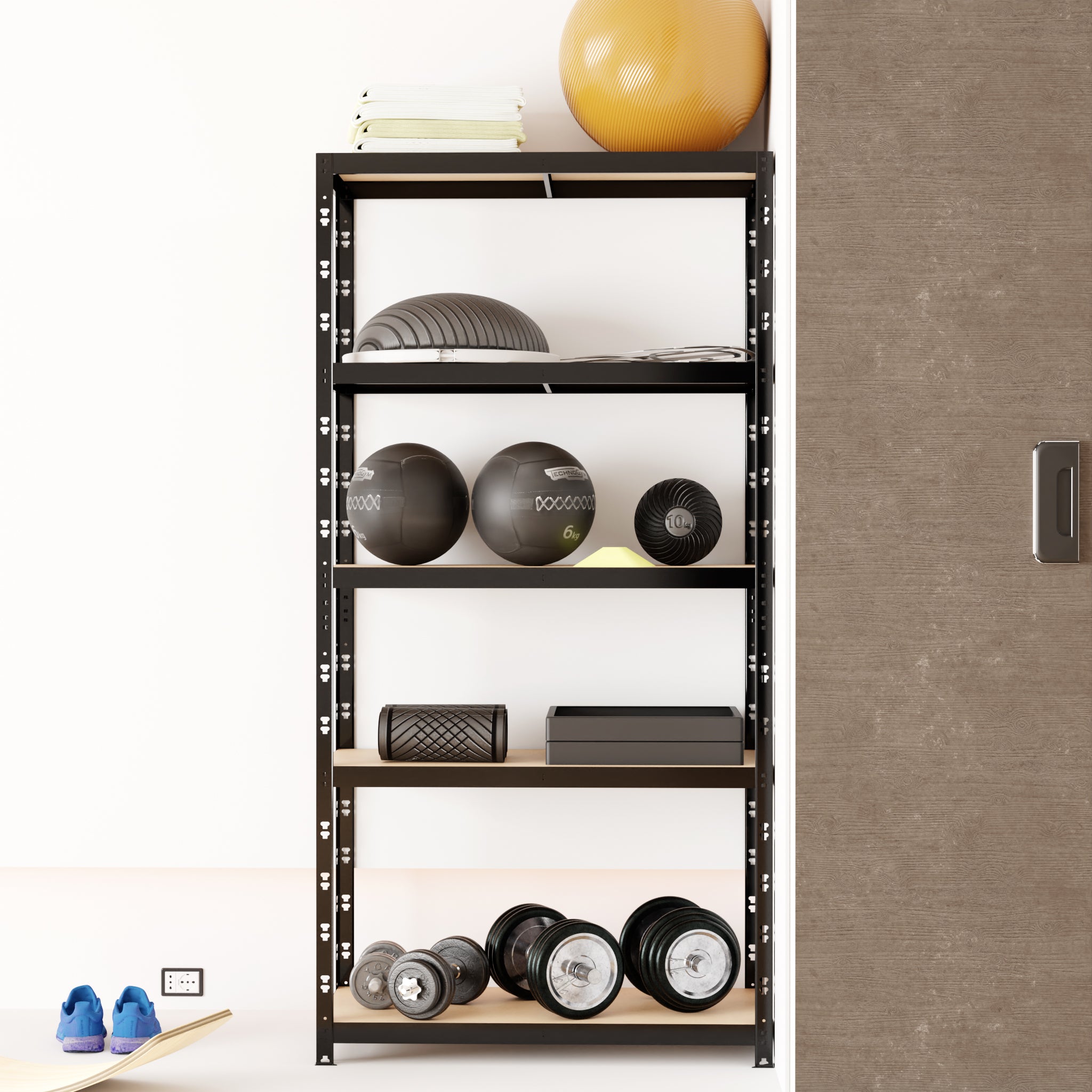 Etagère de Rangement Charges Lourdes 180x90x40cm Noir