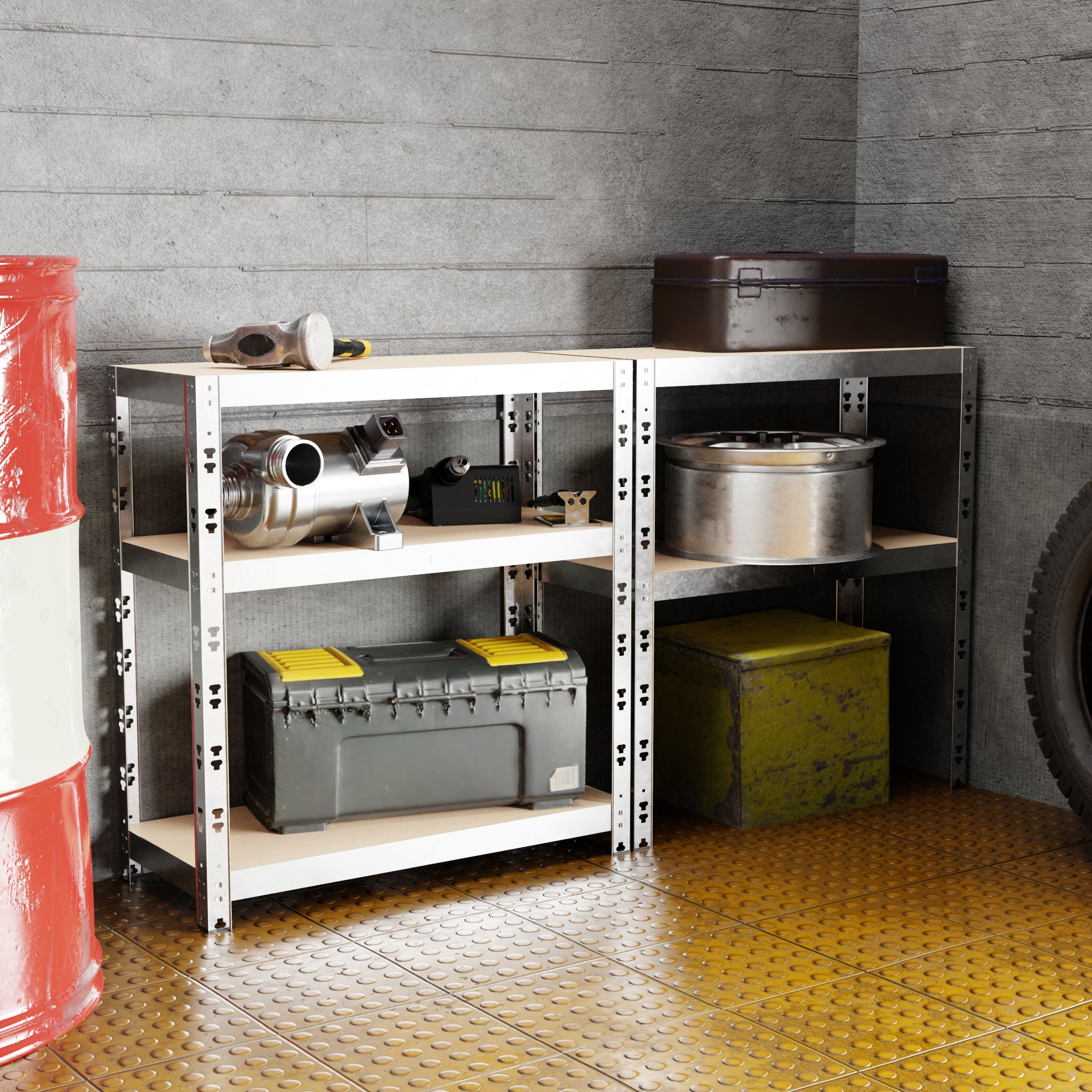 Lot de 2 Etagères de rangement Charges Lourdes 150x70x30cm