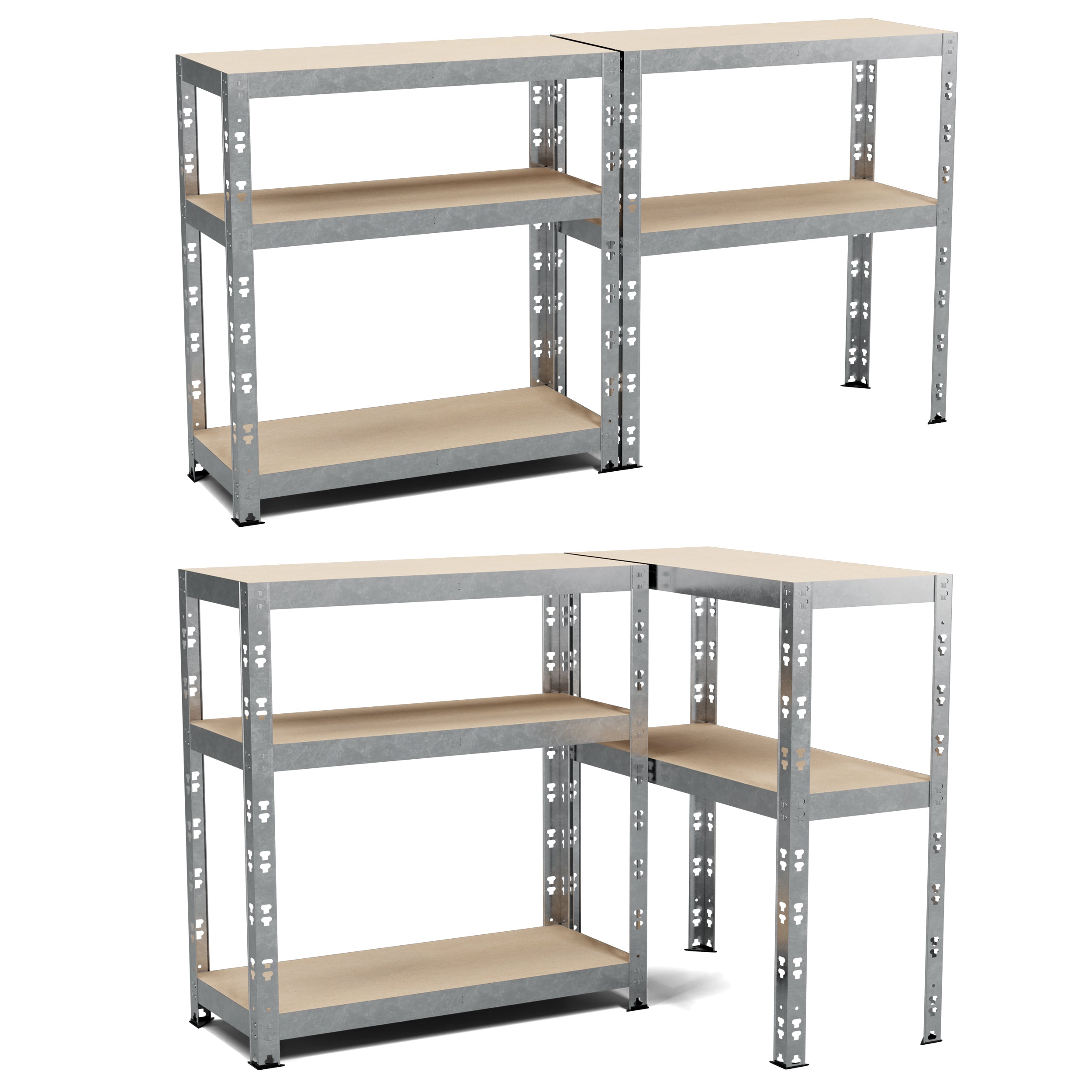 Lot de 2 Etagères de rangement Charges Lourdes 150x70x30cm