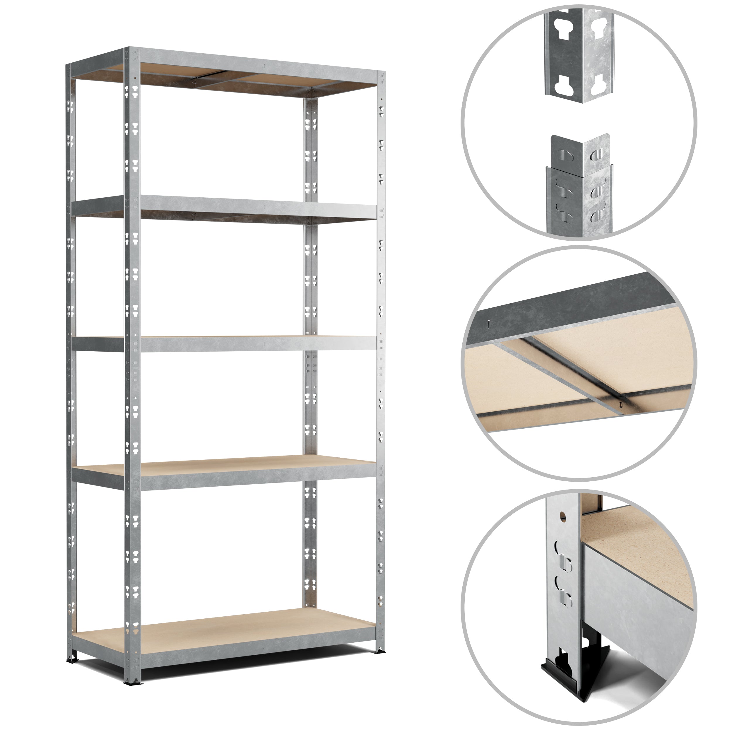 Etagère de Rangement Charges Lourdes 180x90x40cm Gris