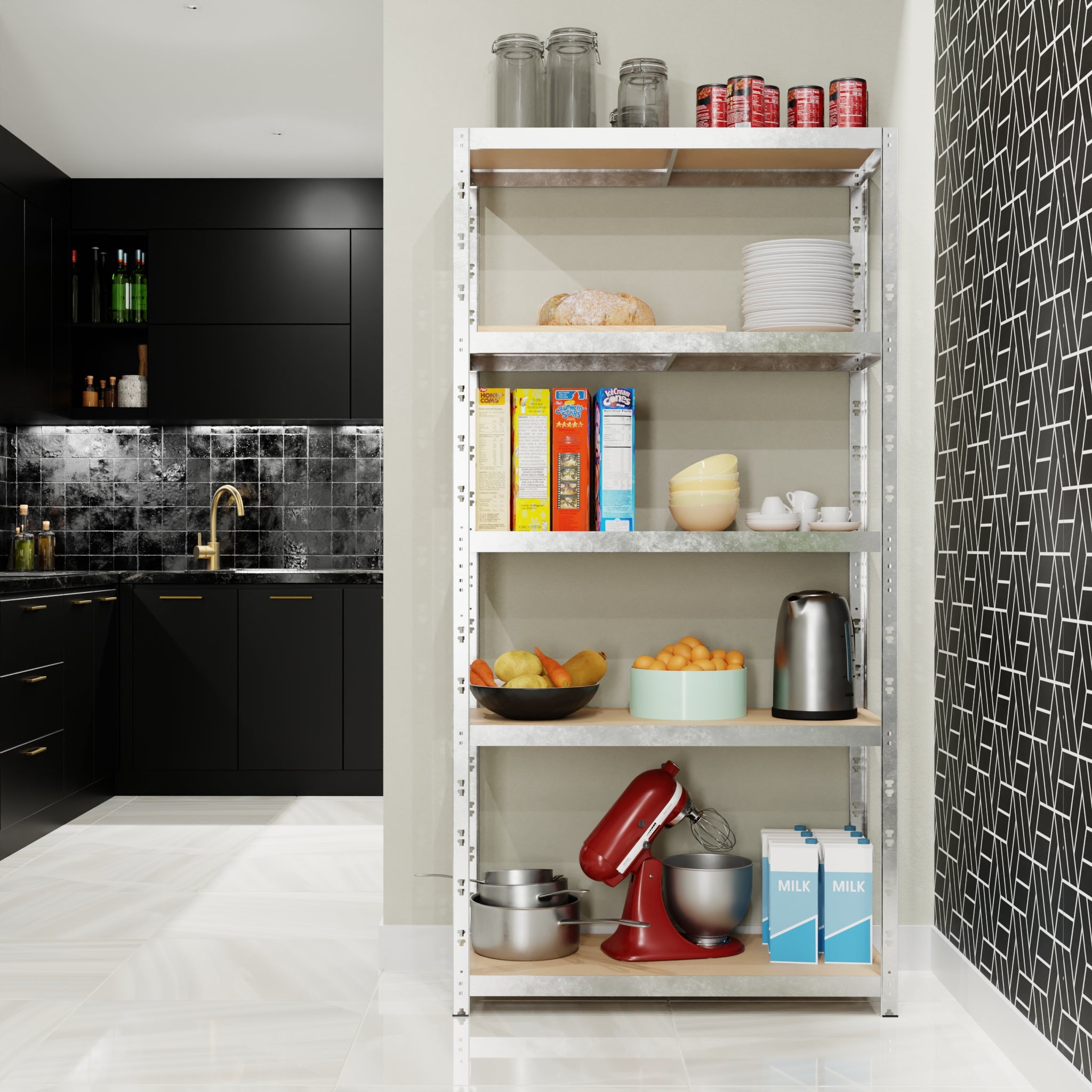 Etagère de Rangement Charges Lourdes 180x90x40cm Gris