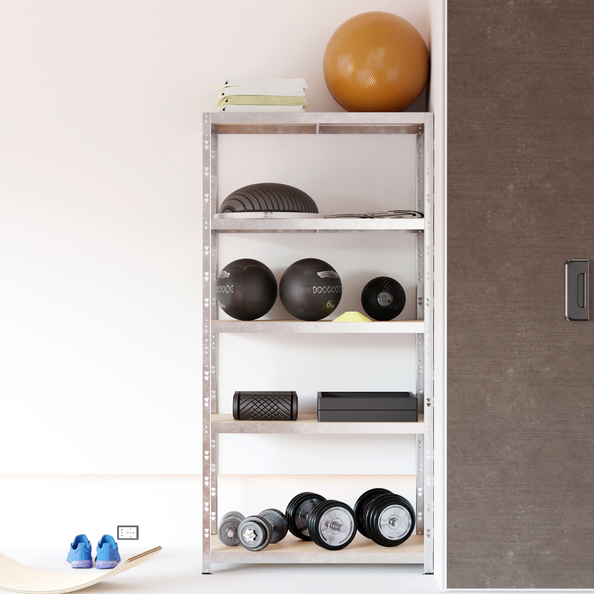Etagère de Rangement Charges Lourdes 180x90x40cm Gris