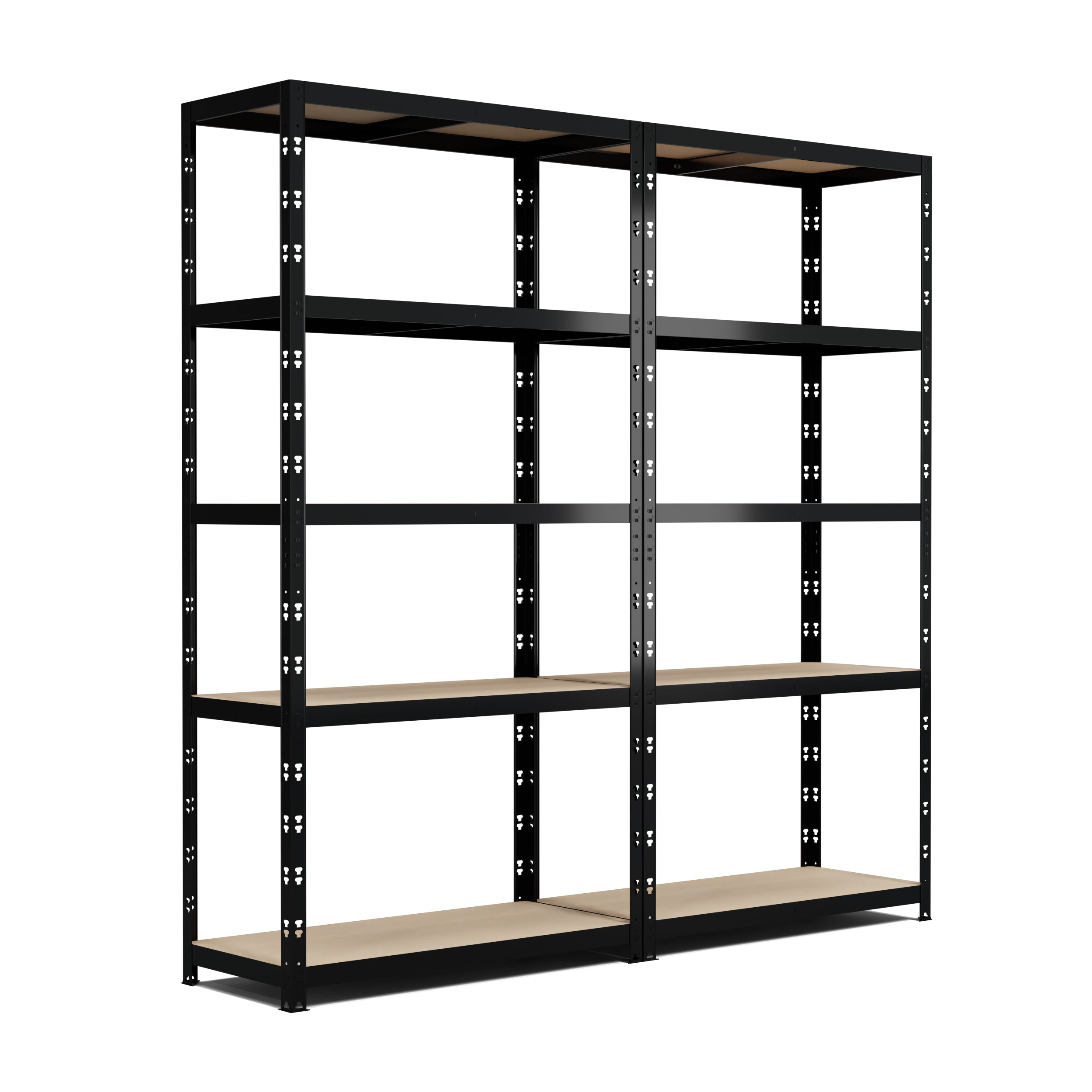 Lot de 2 Etagères de Rangement Charges Lourdes 180x90x40cm Noir