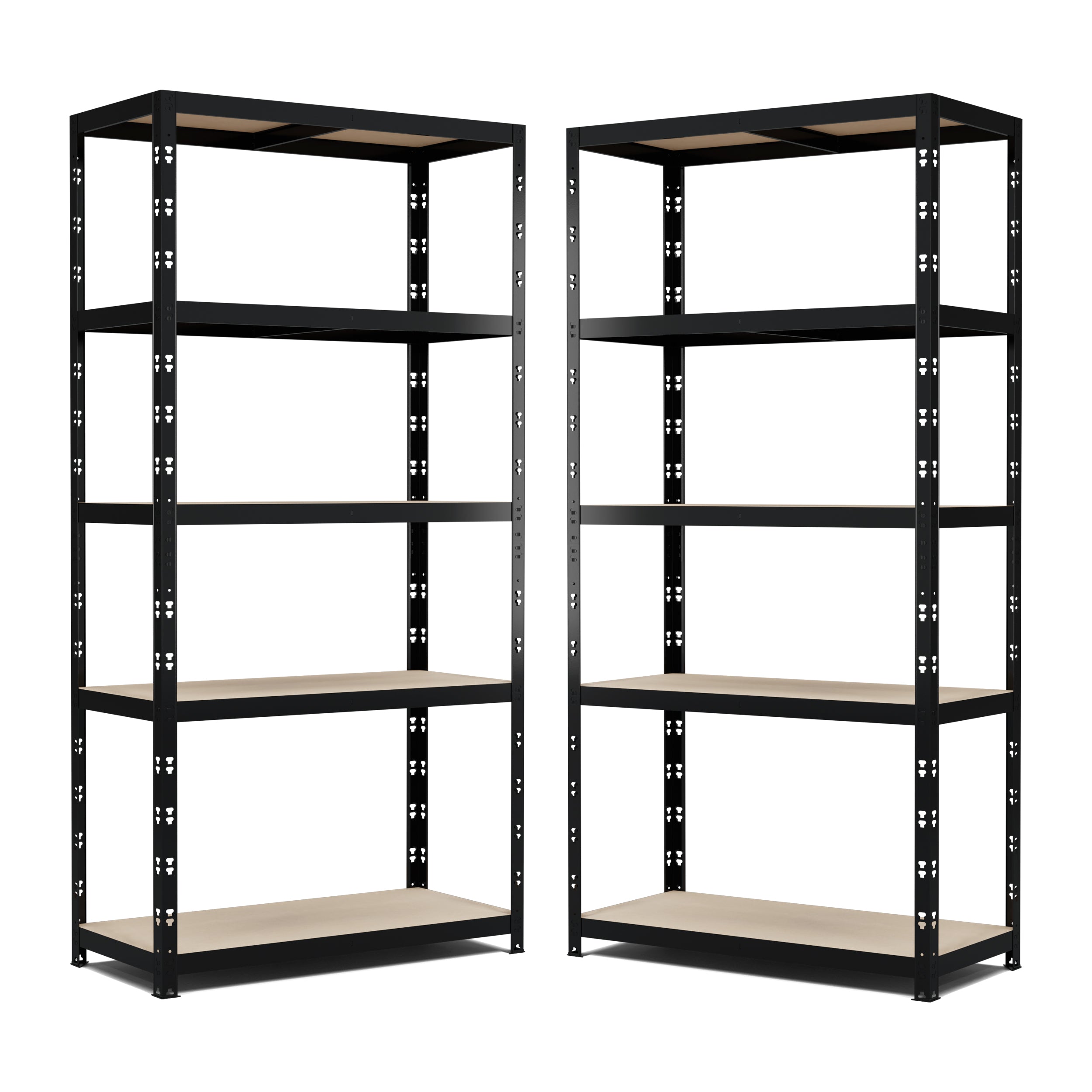 Lot de 2 Etagères de Rangement Charges Lourdes 180x90x40cm Noir