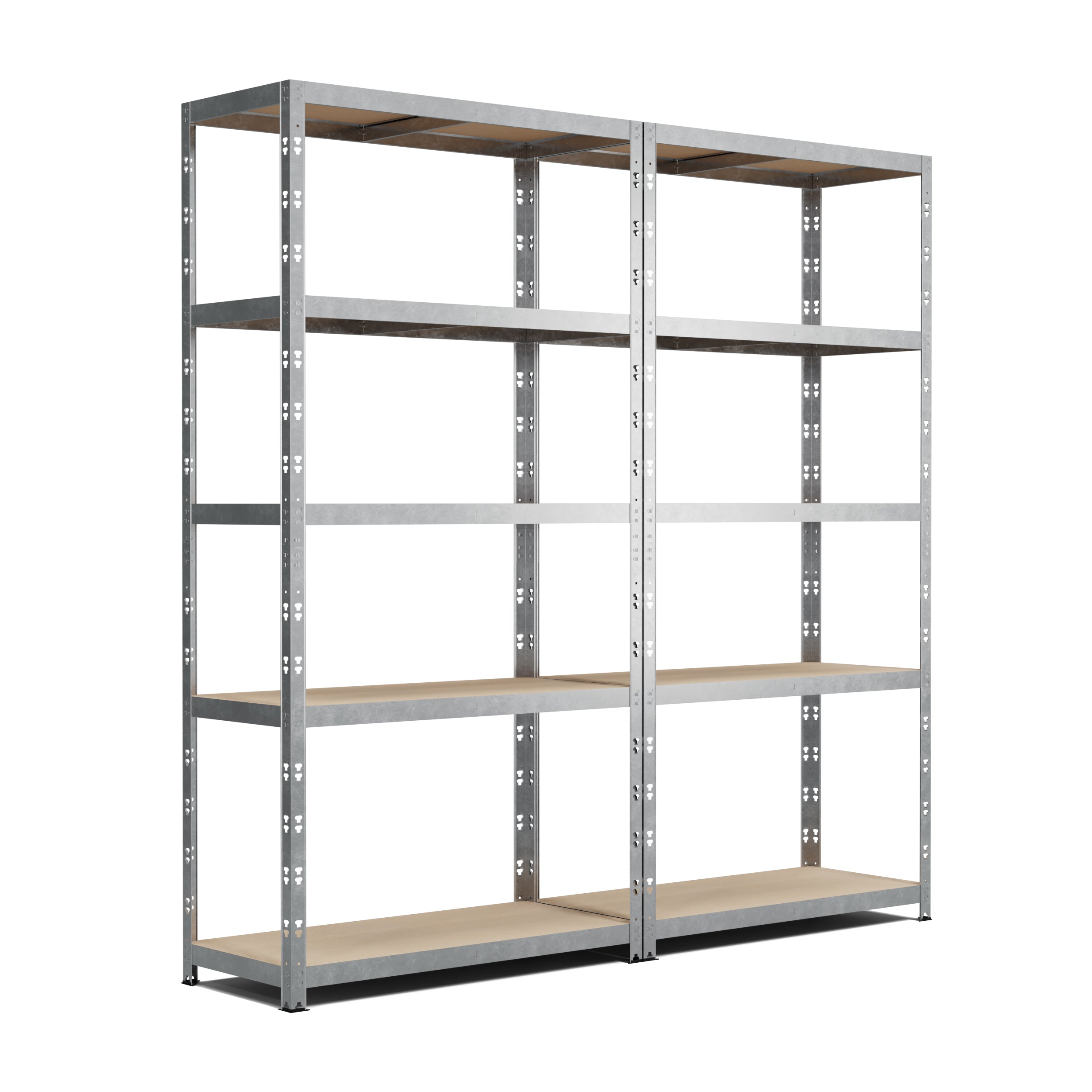 Lot de 2 Etagères de Rangement Charges Lourdes 180x90x40cm Gris