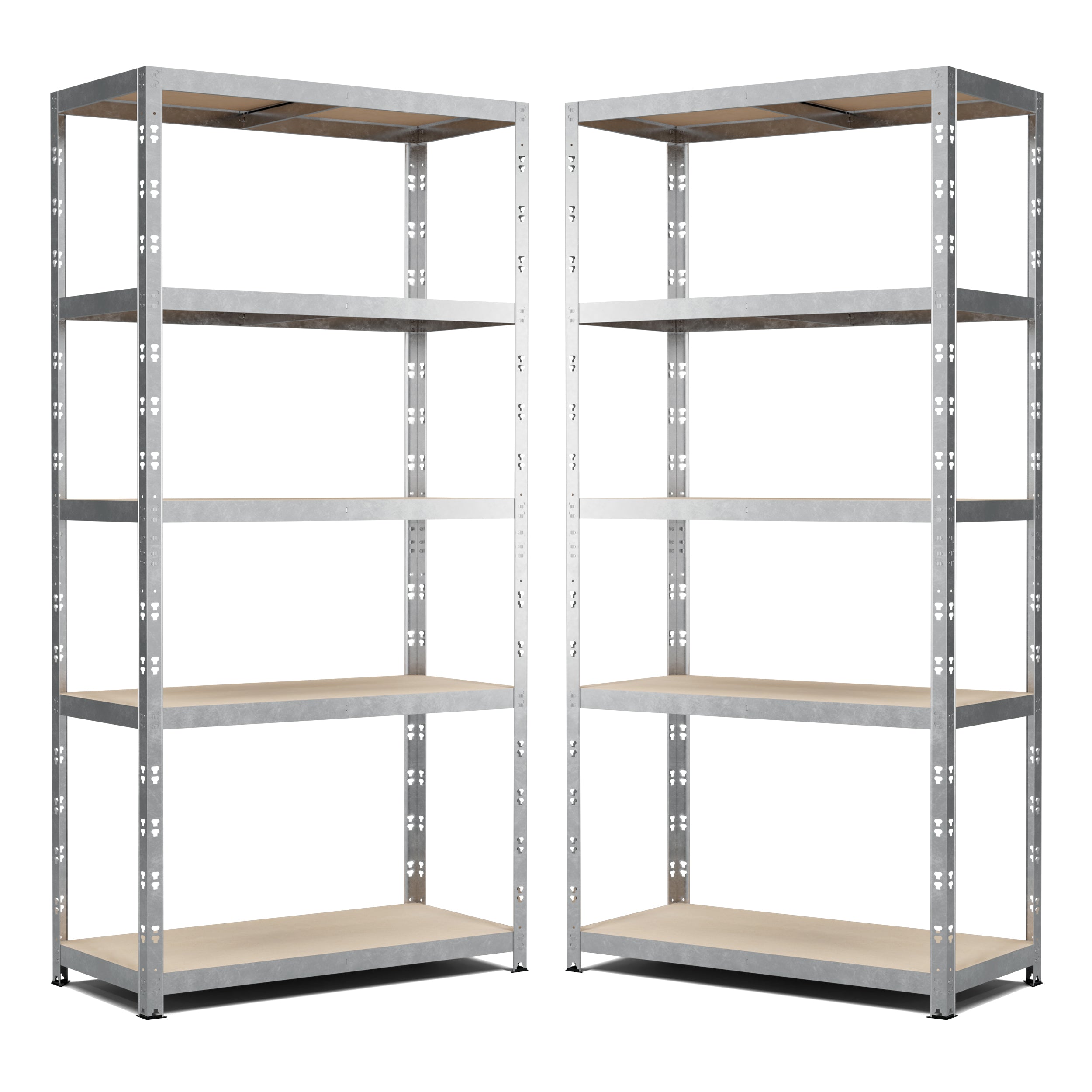 Lot de 2 Etagères de Rangement Charges Lourdes 180x90x40cm Gris