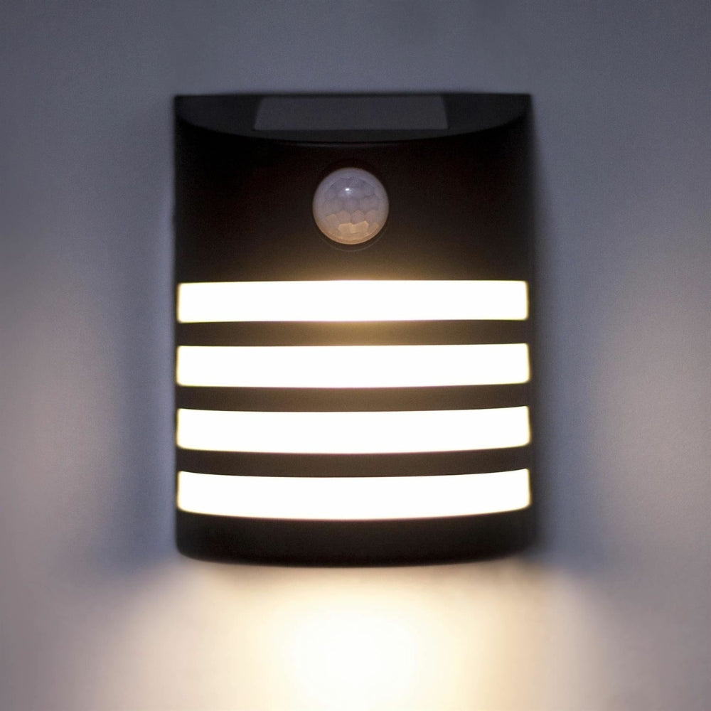 Applique murale solaire d'extérieur noire – Sans Fil avec Détecteur de Mouvement