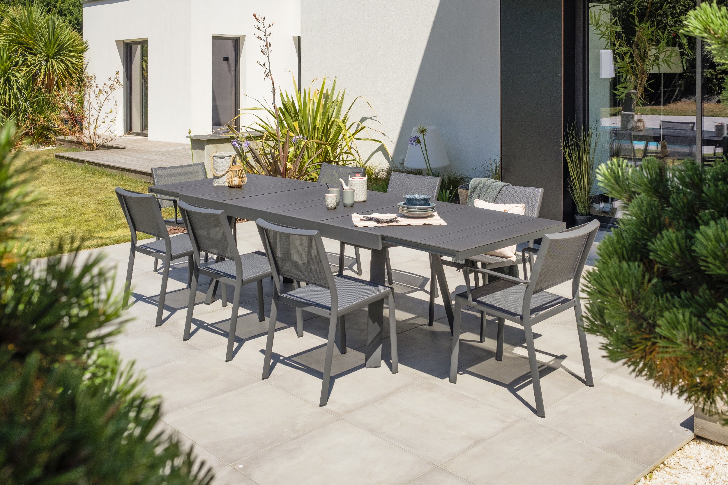 Lot de 2 fauteuils de jardin STOCKHOLM-FT empilables