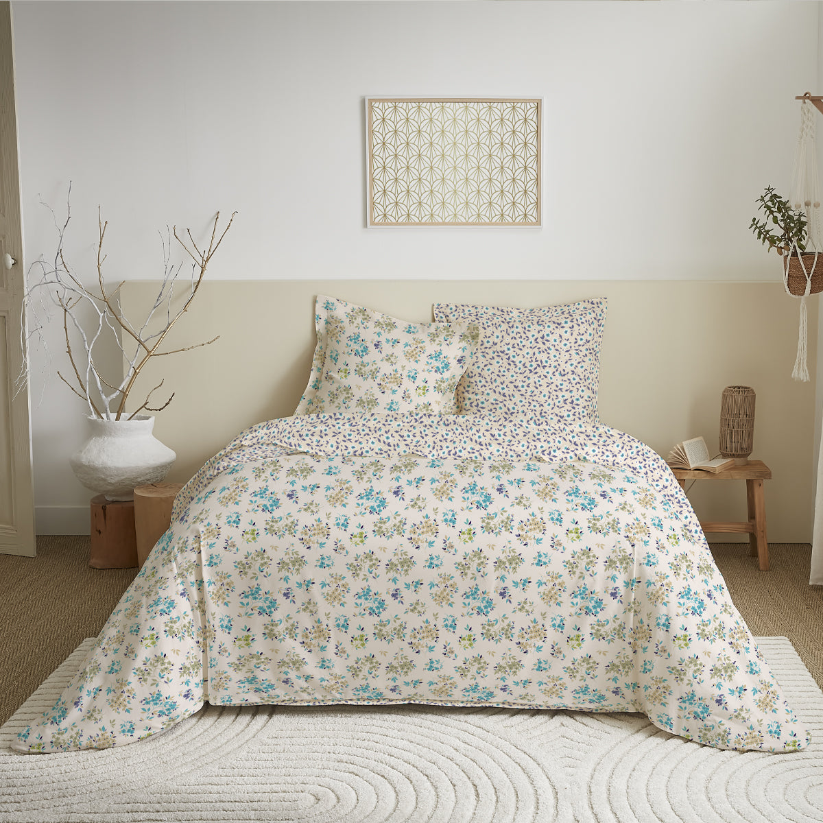 Pack Complet Housse de couette Imprimé 240 x 220 cm - Drap housse 140 x 190 cm 5 modèles au choix