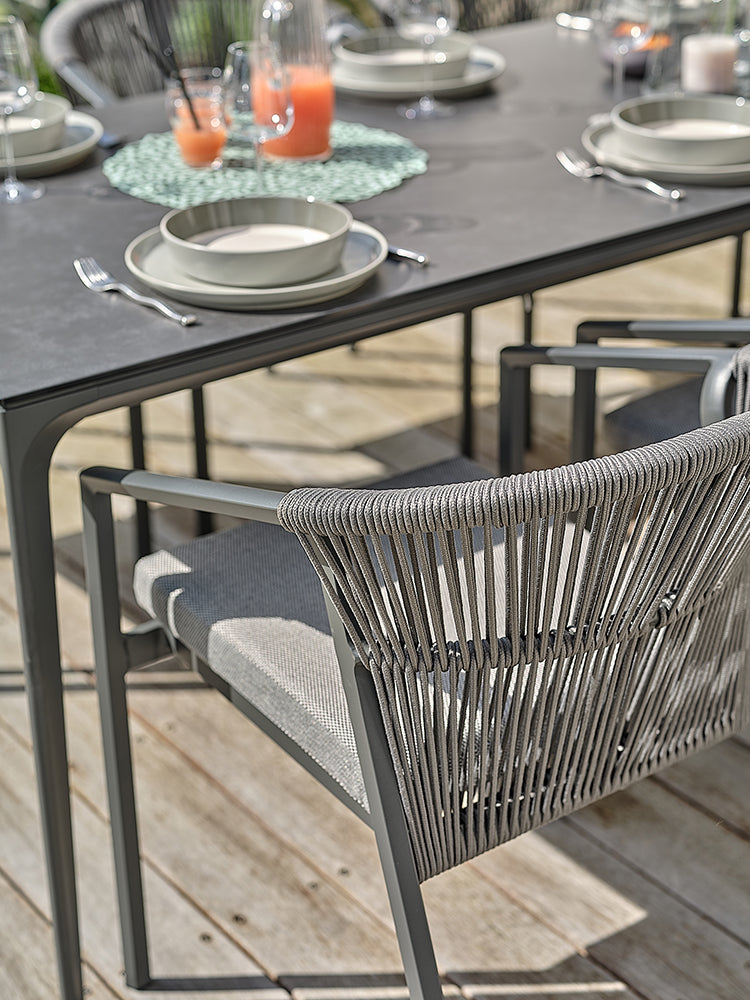 Ensemble de repas 6 places gris anthracite - Tigua