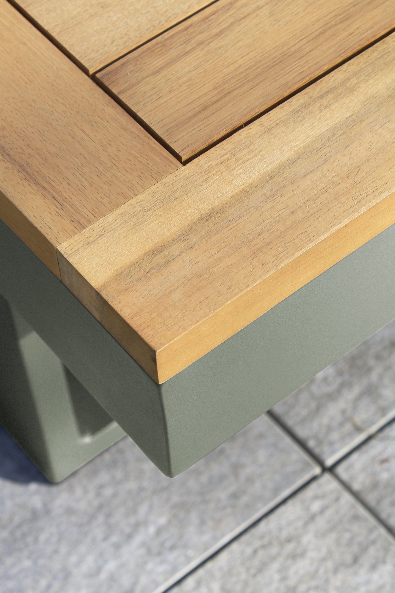 Salon de jardin modulable TOKYO 4 places en bois d'acacia et aluminium - KAKI