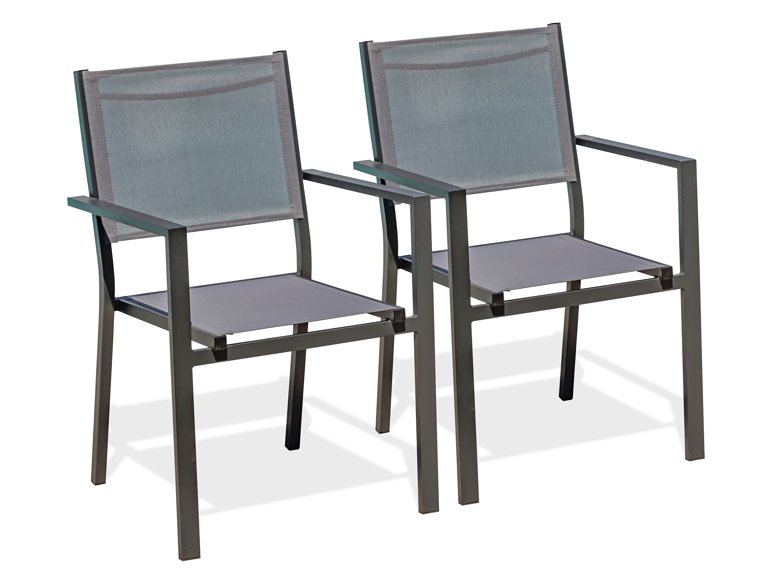 Lot de 2 fauteuils de jardin TOLEDE-FT empilables