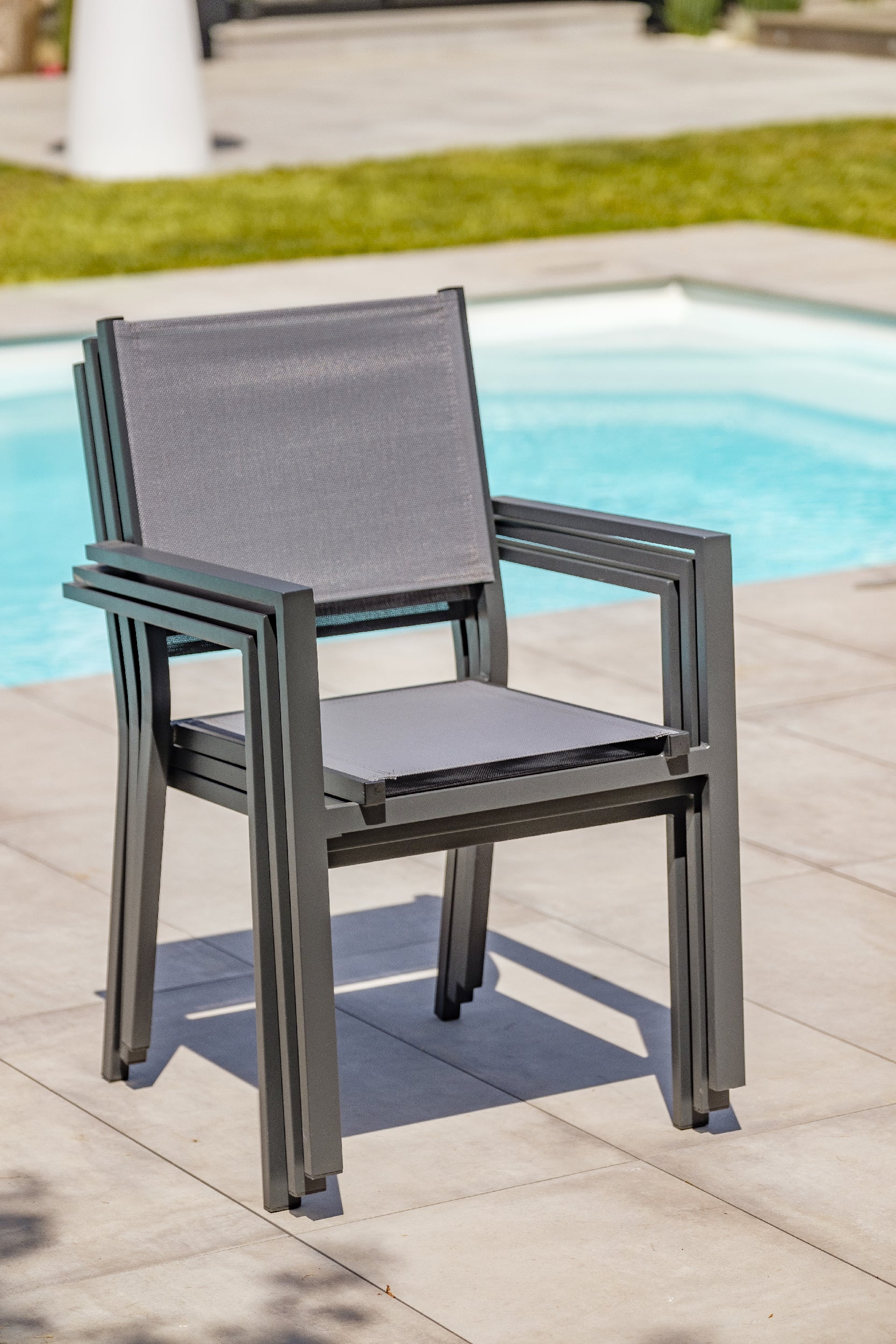 Lot de 2 fauteuils de jardin TOLEDE-FT empilables