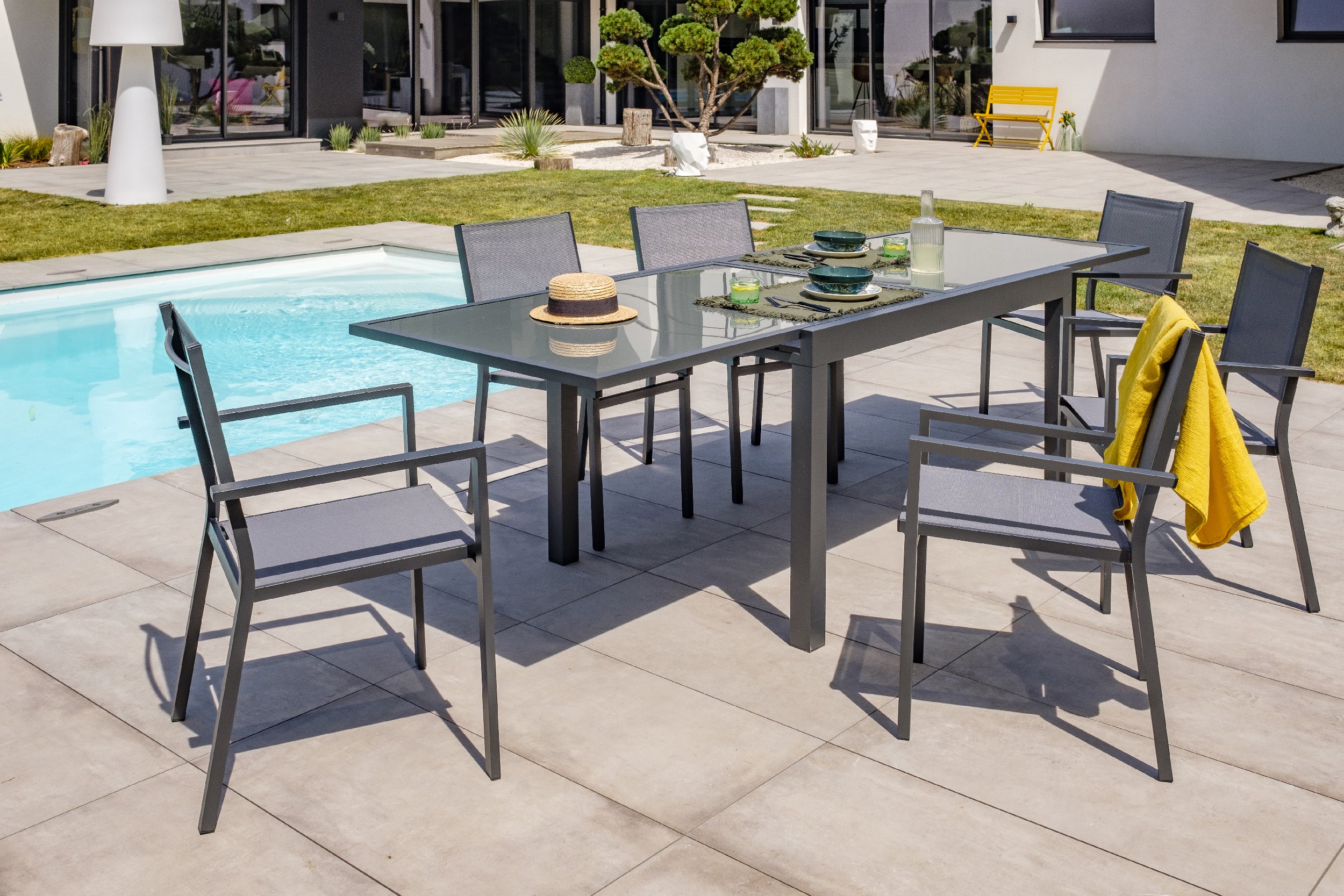 Lot de 2 fauteuils de jardin TOLEDE-FT empilables